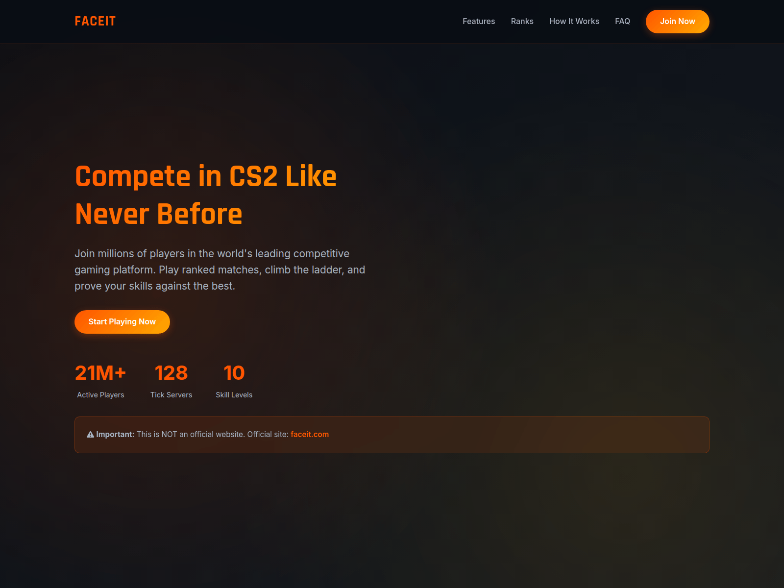 Screenshot of faceit.to