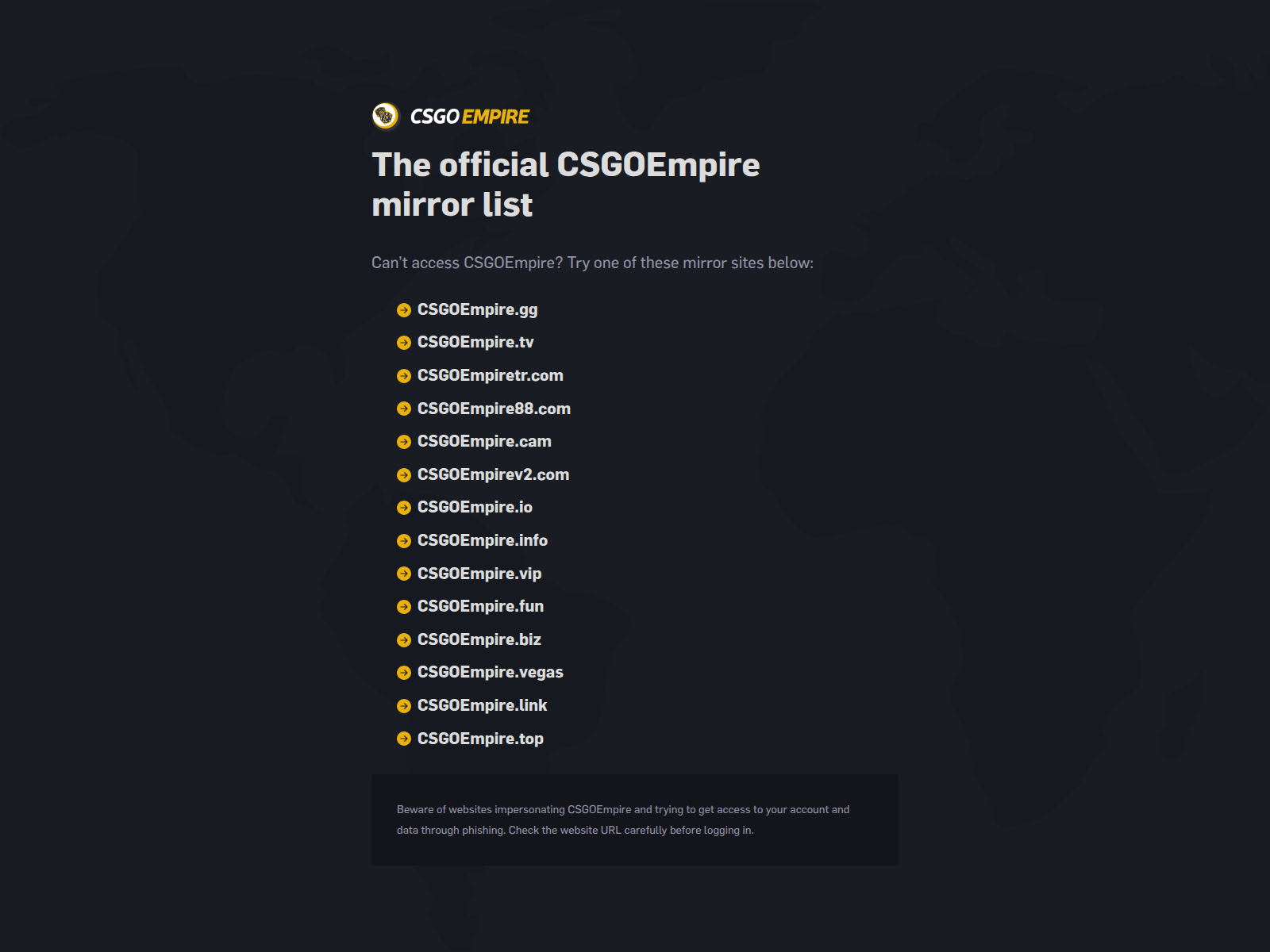 Screenshot of csgoempiremirror.com
