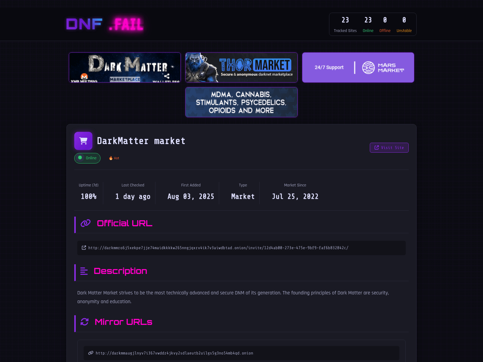 Screenshot of dnfme.fail
