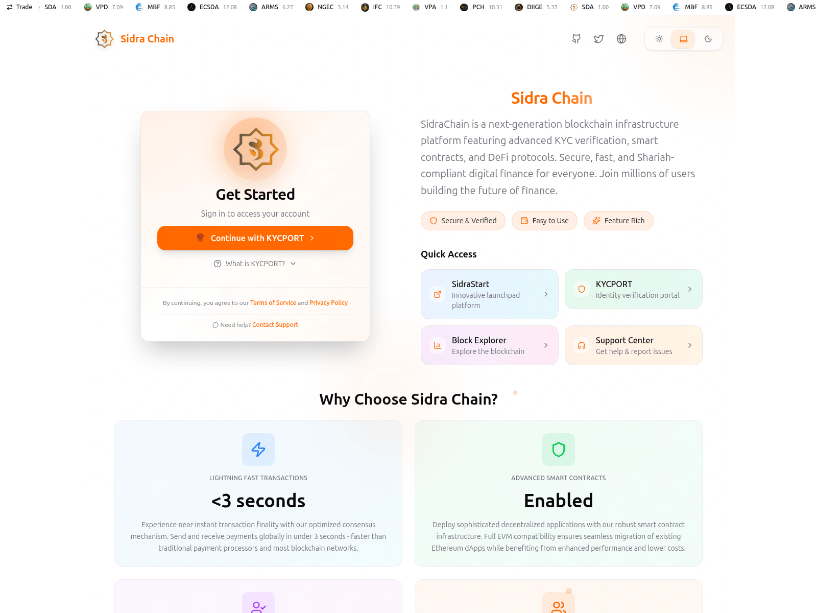 Screenshot of sidrachain.world
