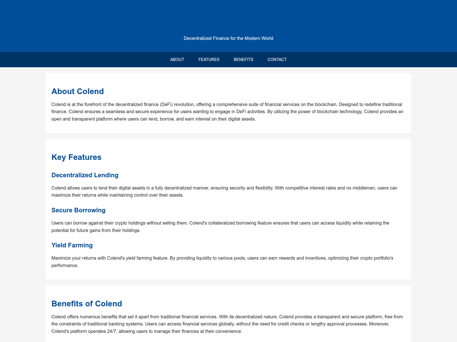 Screenshot of colend.live