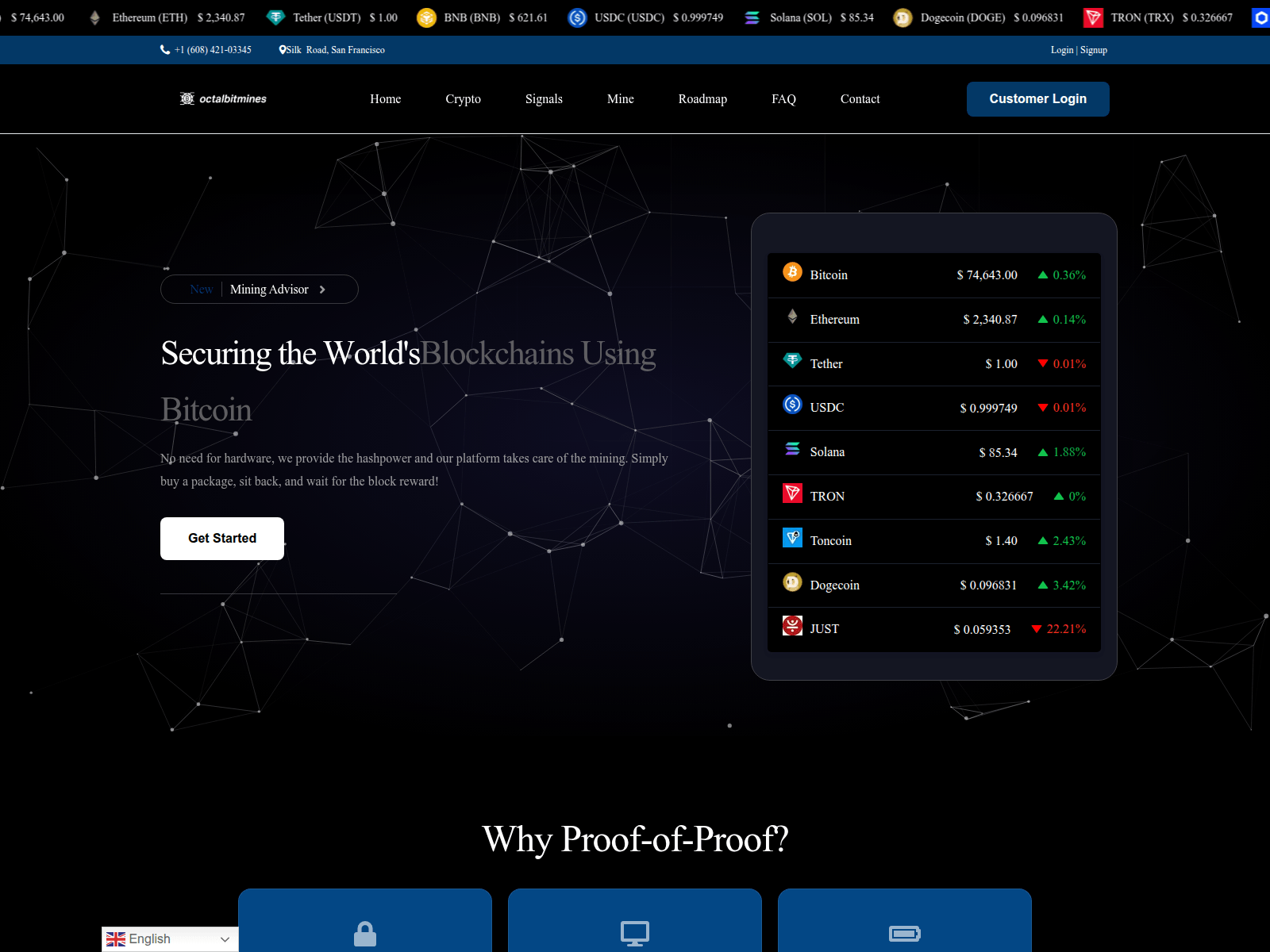 Screenshot of octalbitmine.shop