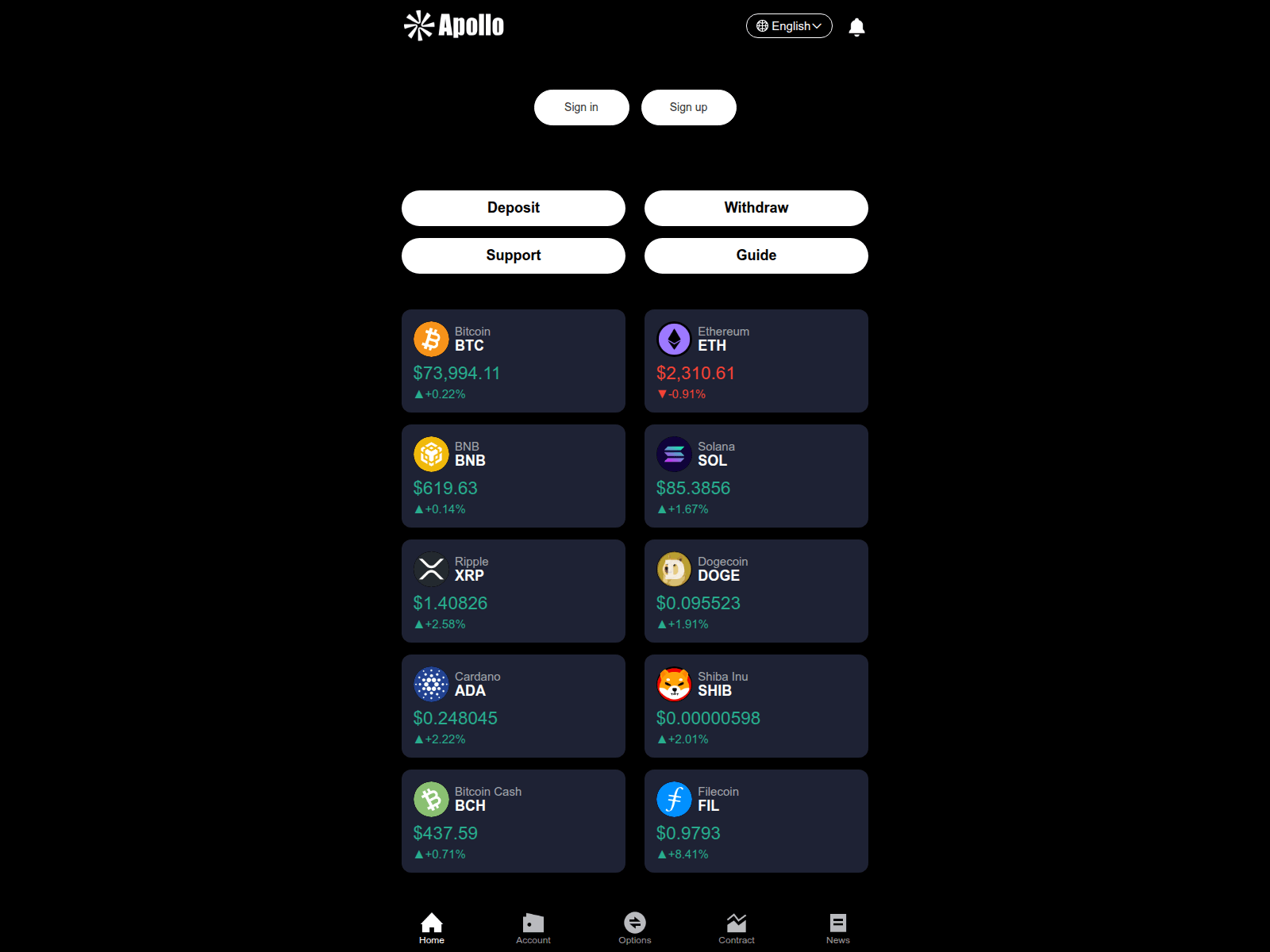 Screenshot of apollo.qpon