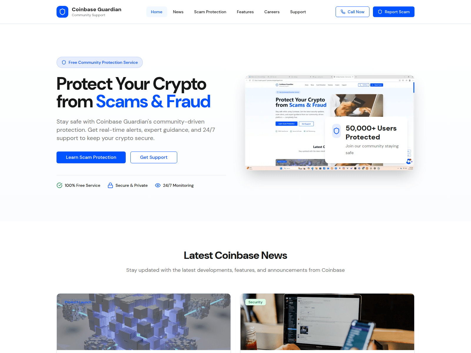 Screenshot of coinbaseguardian.com