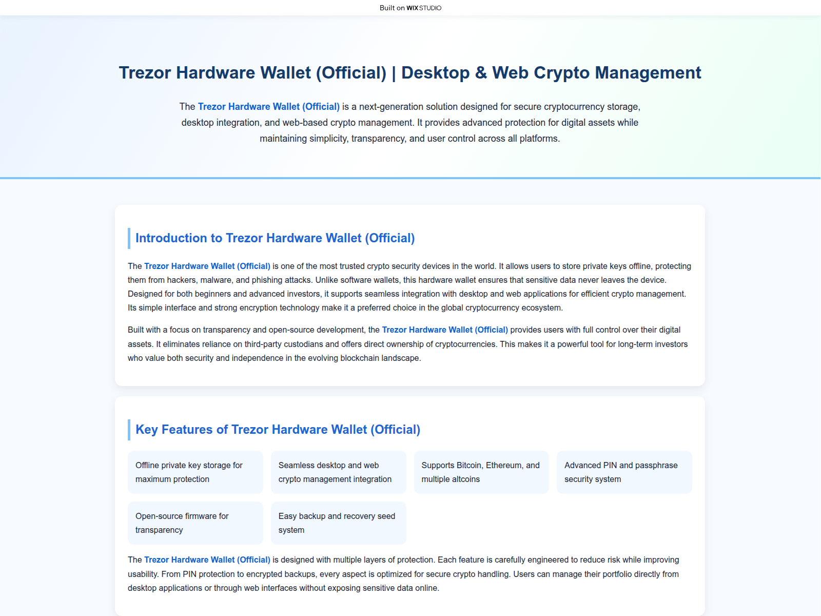 Screenshot of started-hardwares.wixstudio.com