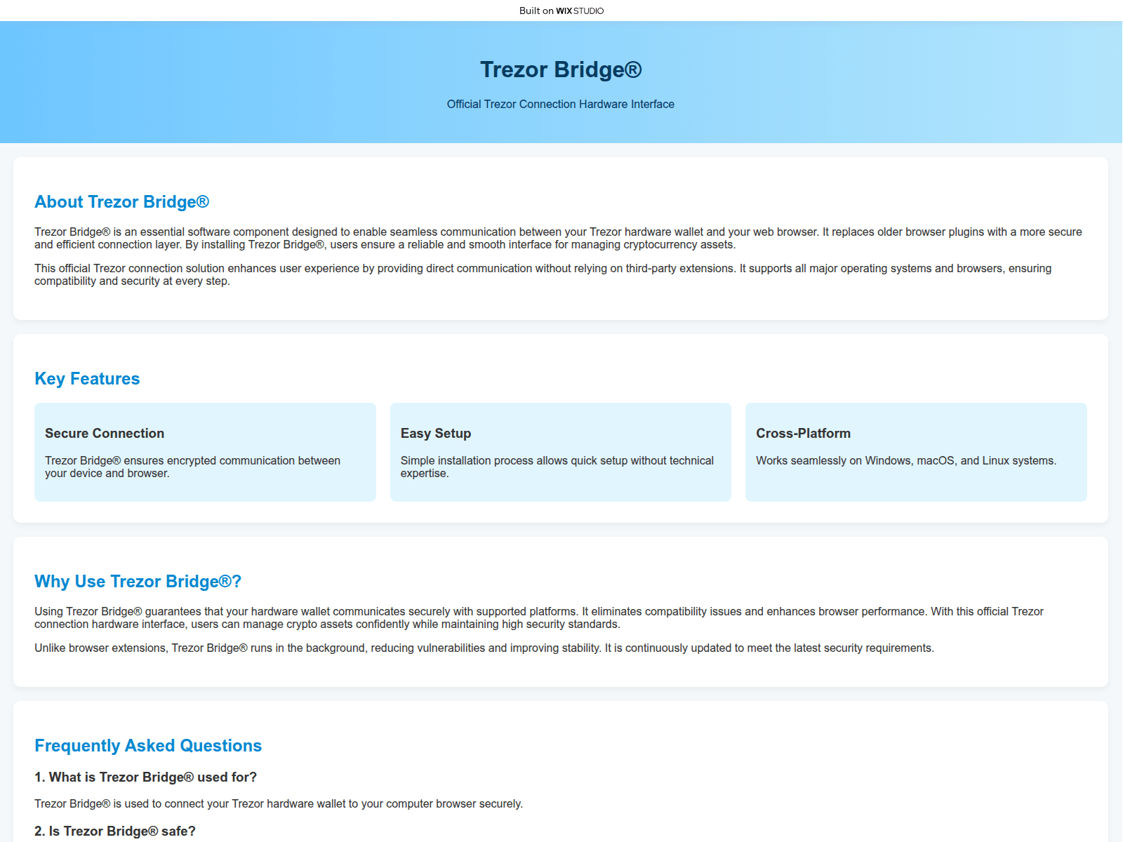 Screenshot of chrome-bridge.wixstudio.com
