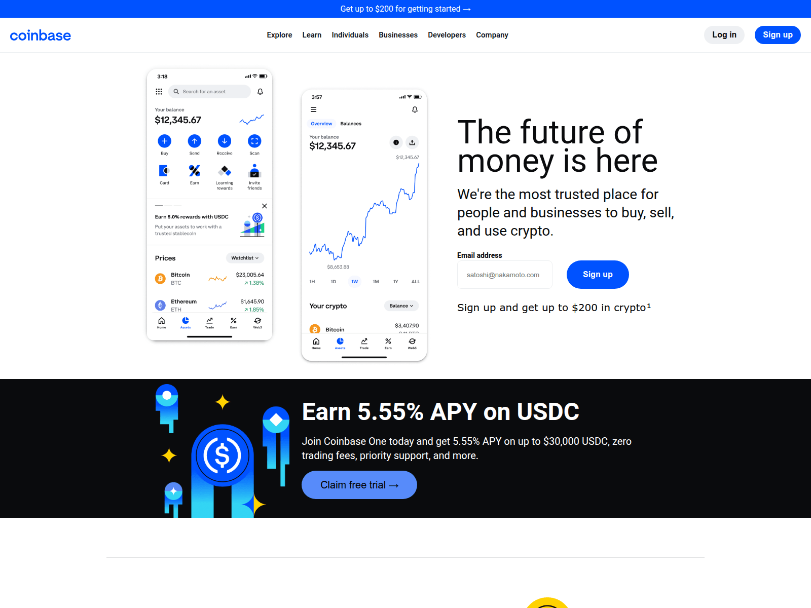 Screenshot of coinbase-clone-ruddy.vercel.app