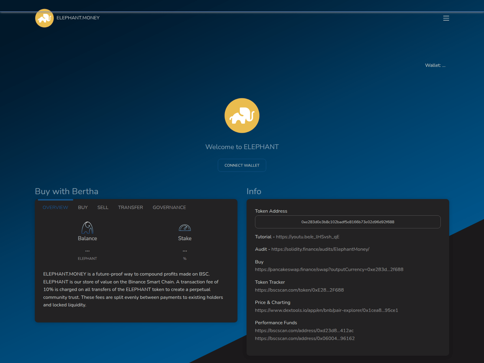 Screenshot of elephant-money.pages.dev