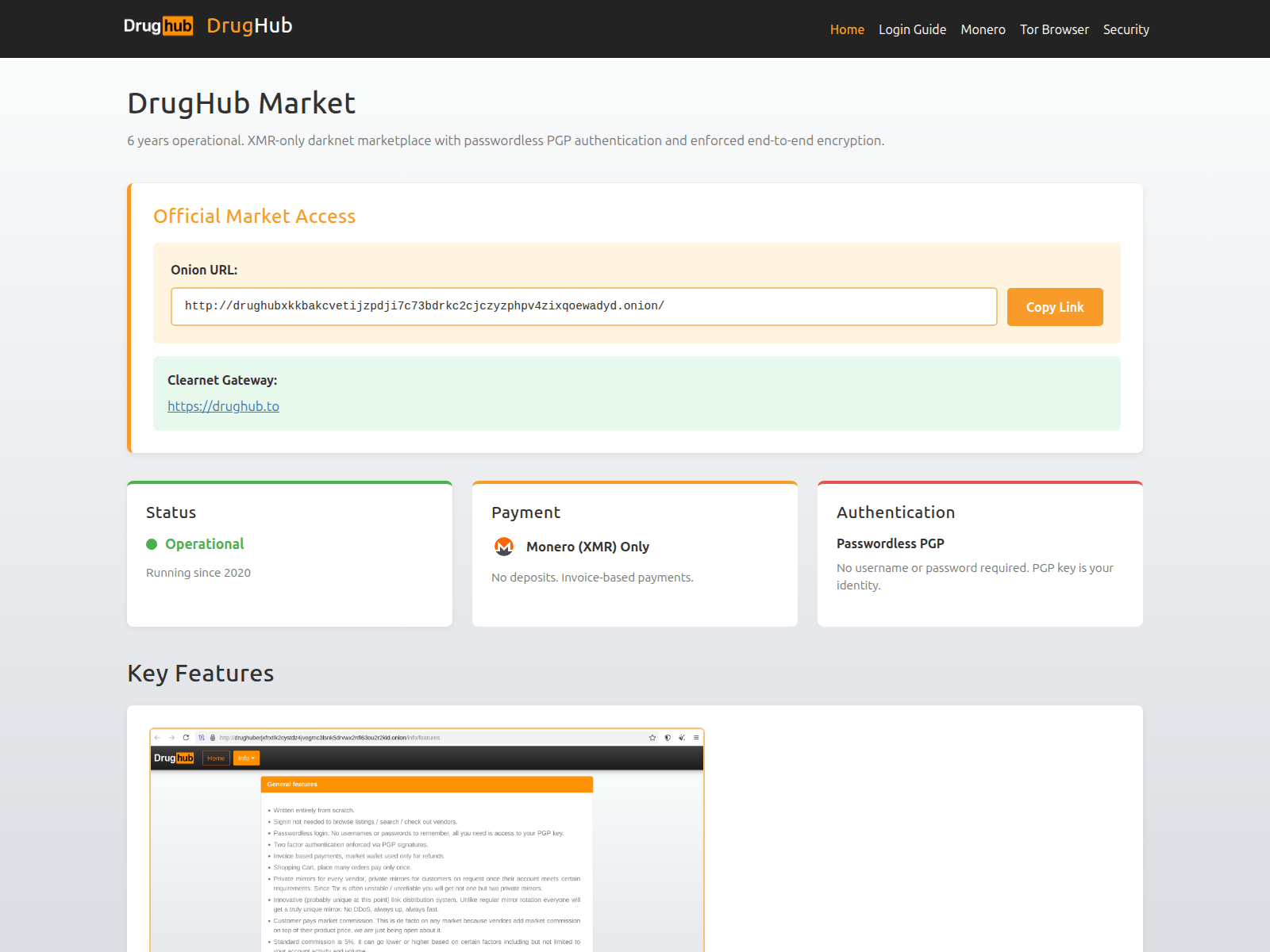 Screenshot of drughubmarket.live