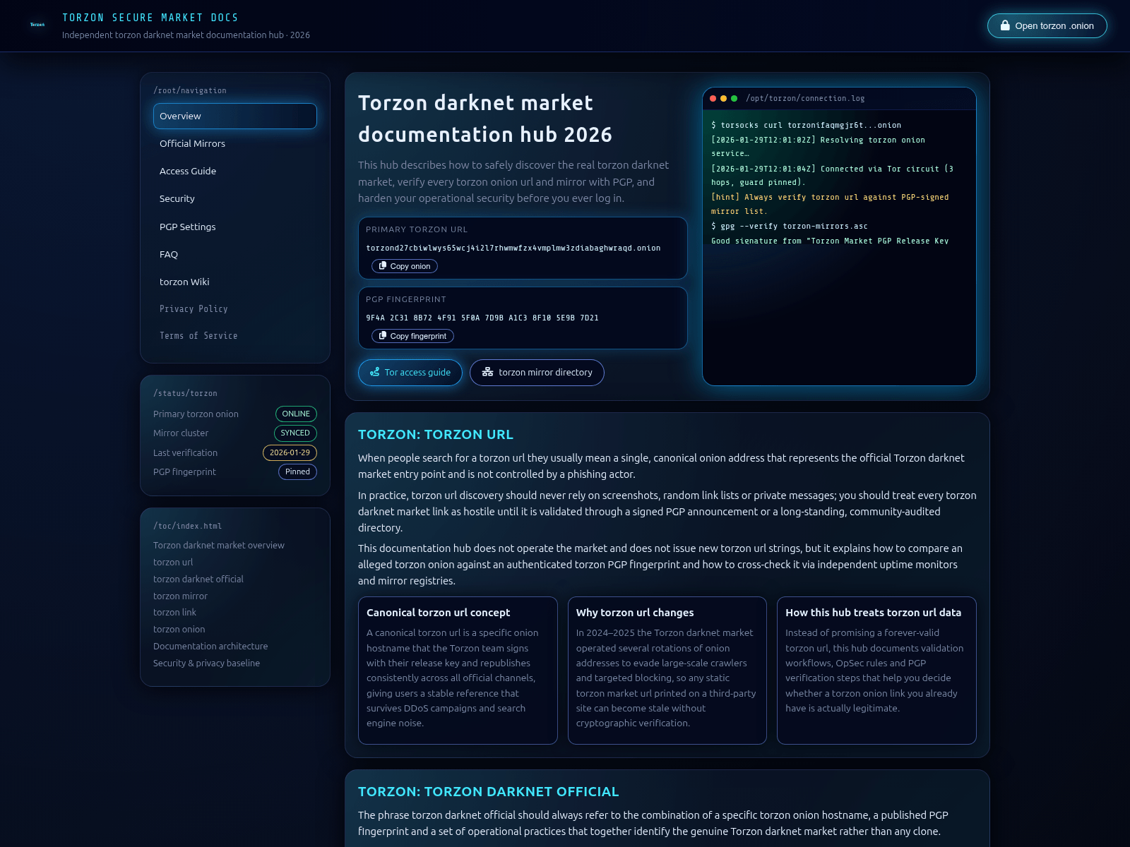 Screenshot of torzonsecuremarket.com