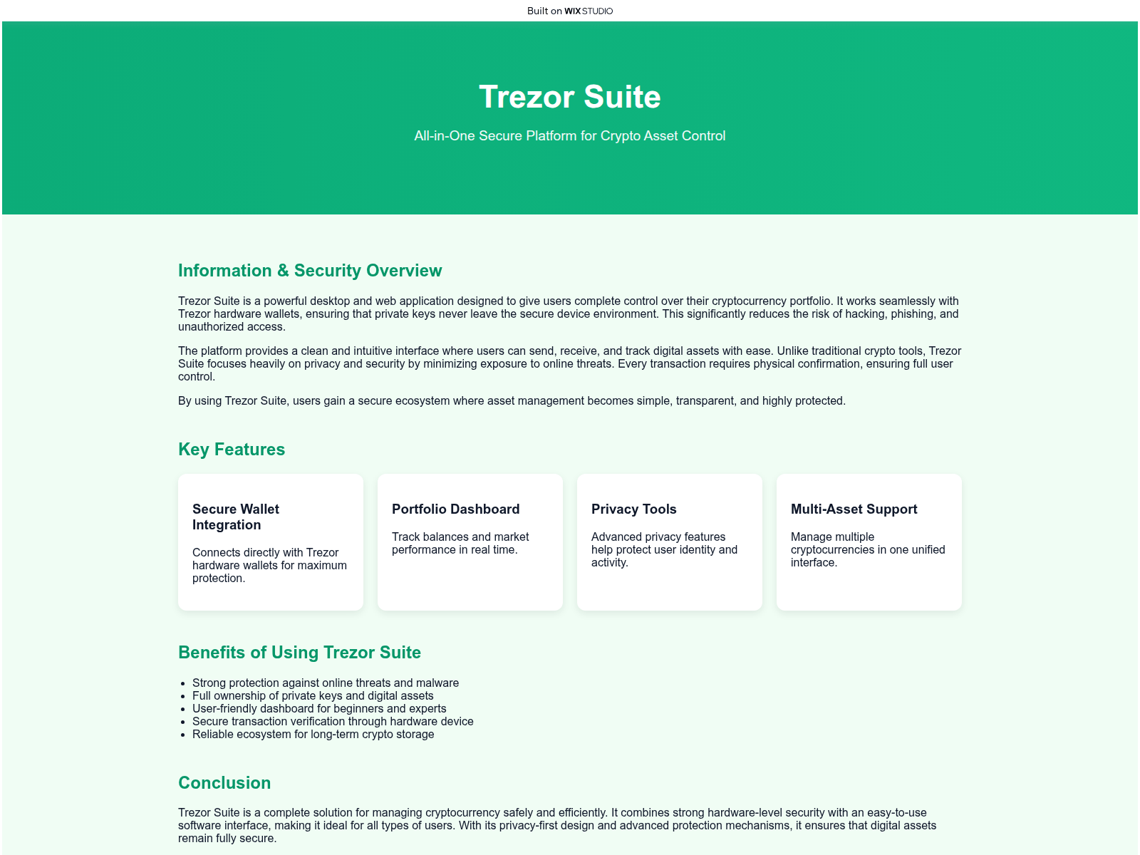 Screenshot of appstart-trezo.wixstudio.com