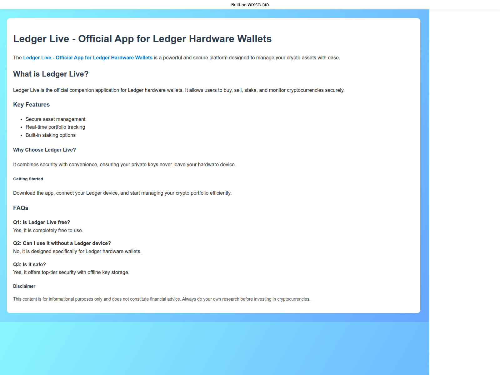Screenshot of official-pages.wixstudio.com