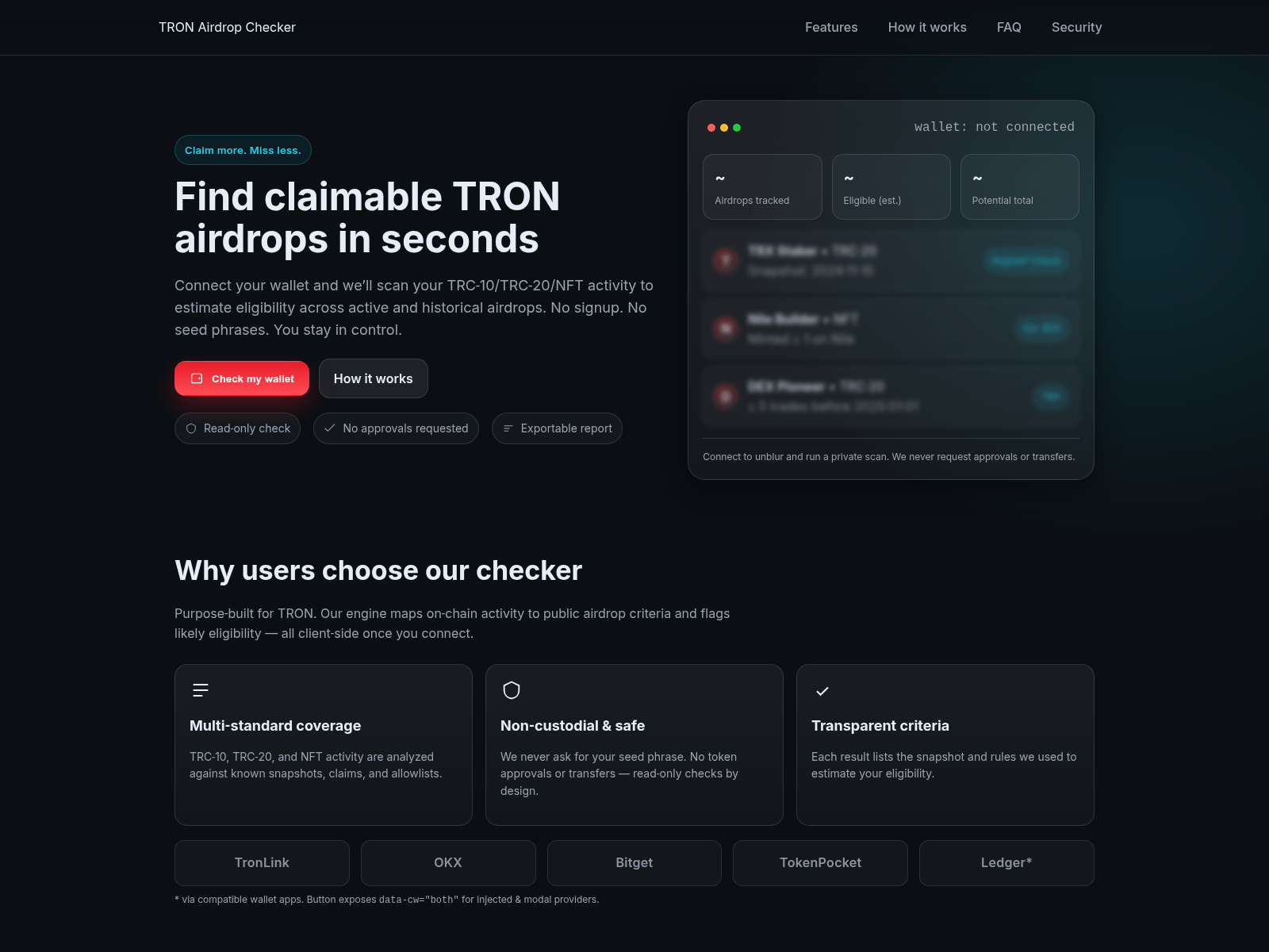 Screenshot of www.trc20.finance