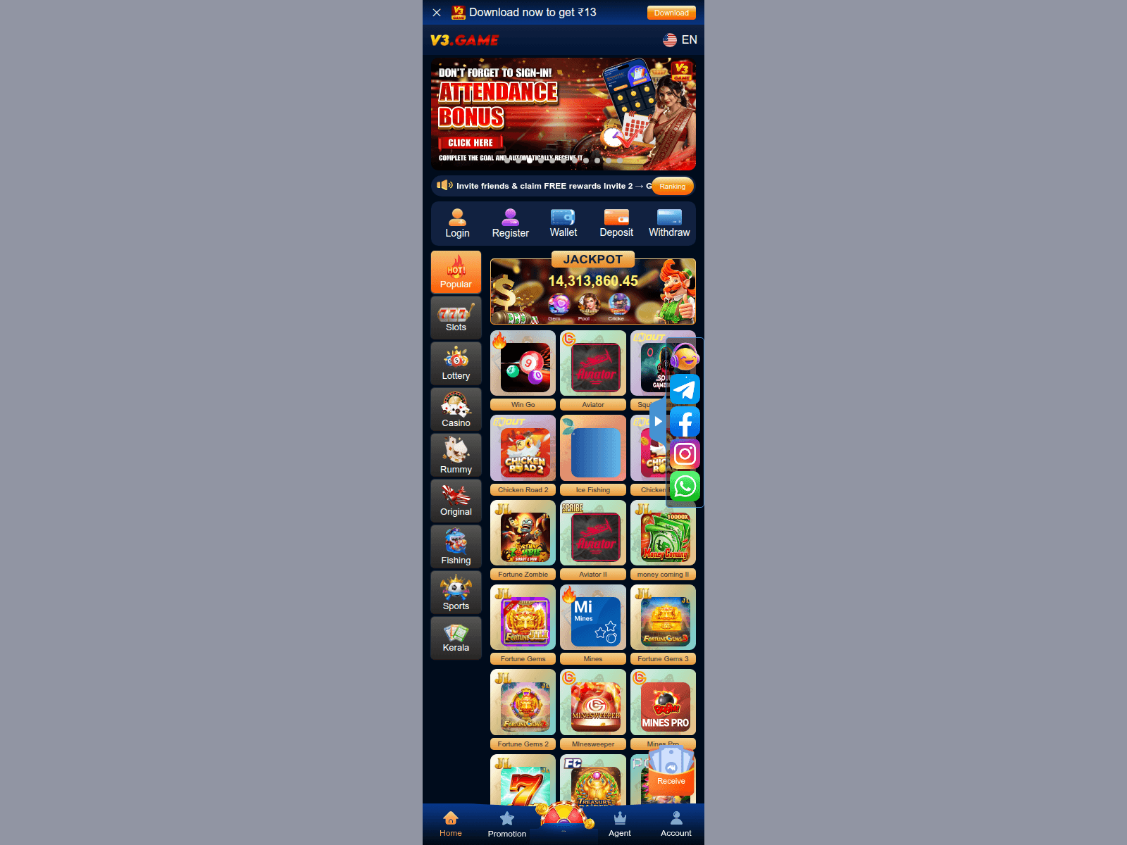 Screenshot of www.v3game4.com
