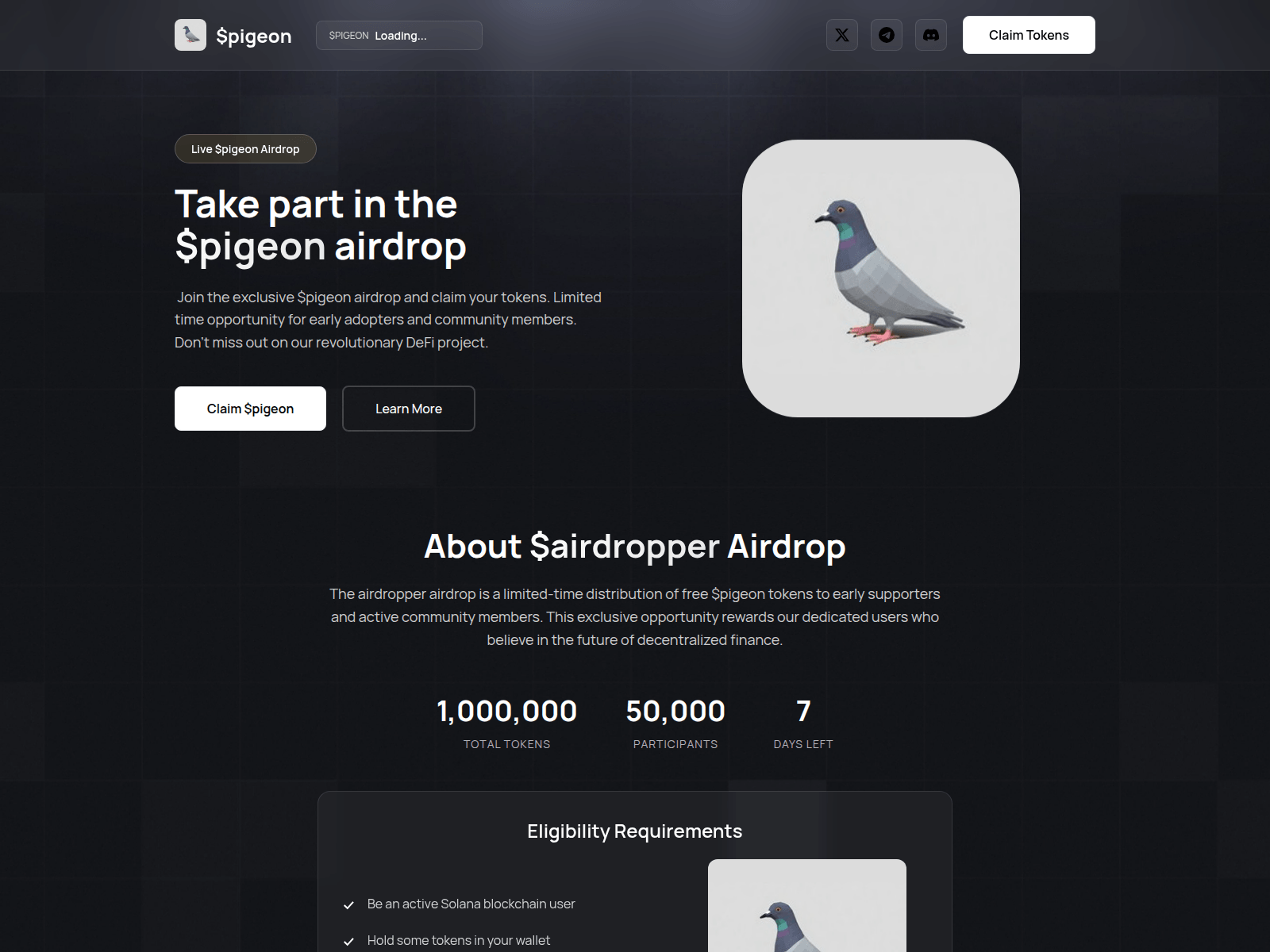 Screenshot of claimpigeon.pages.dev