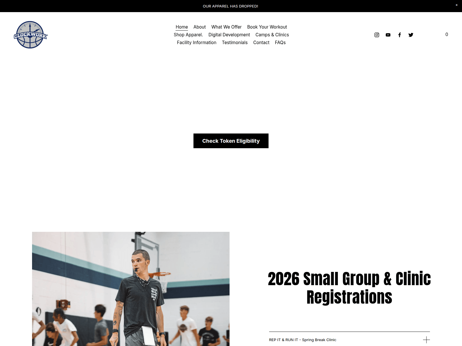 Screenshot of clockworkathletic.com