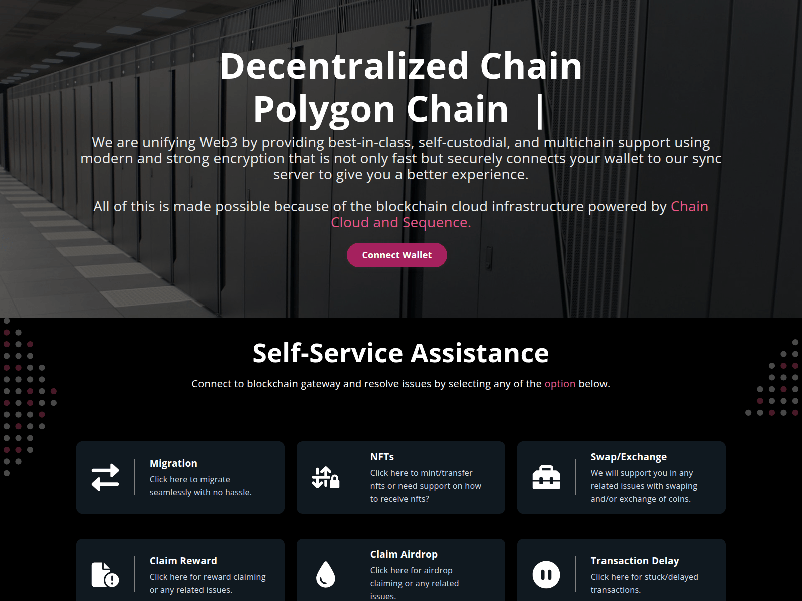 Screenshot of decentralizechain.pages.dev