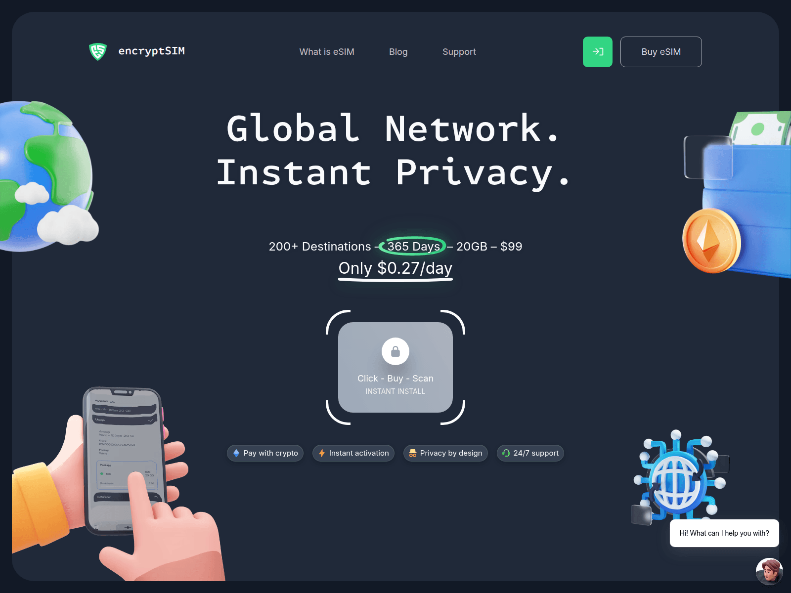 Screenshot of encryptsim.com