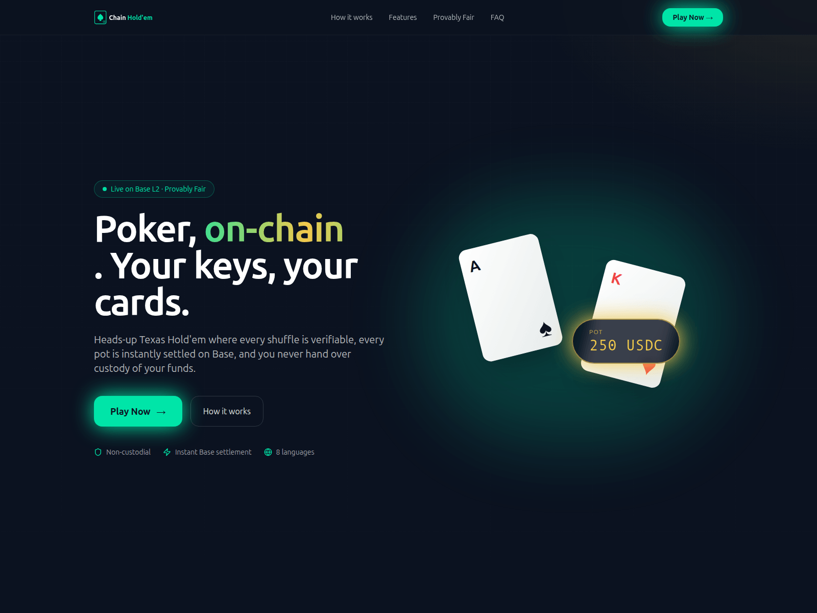 Screenshot of chainholdem.com
