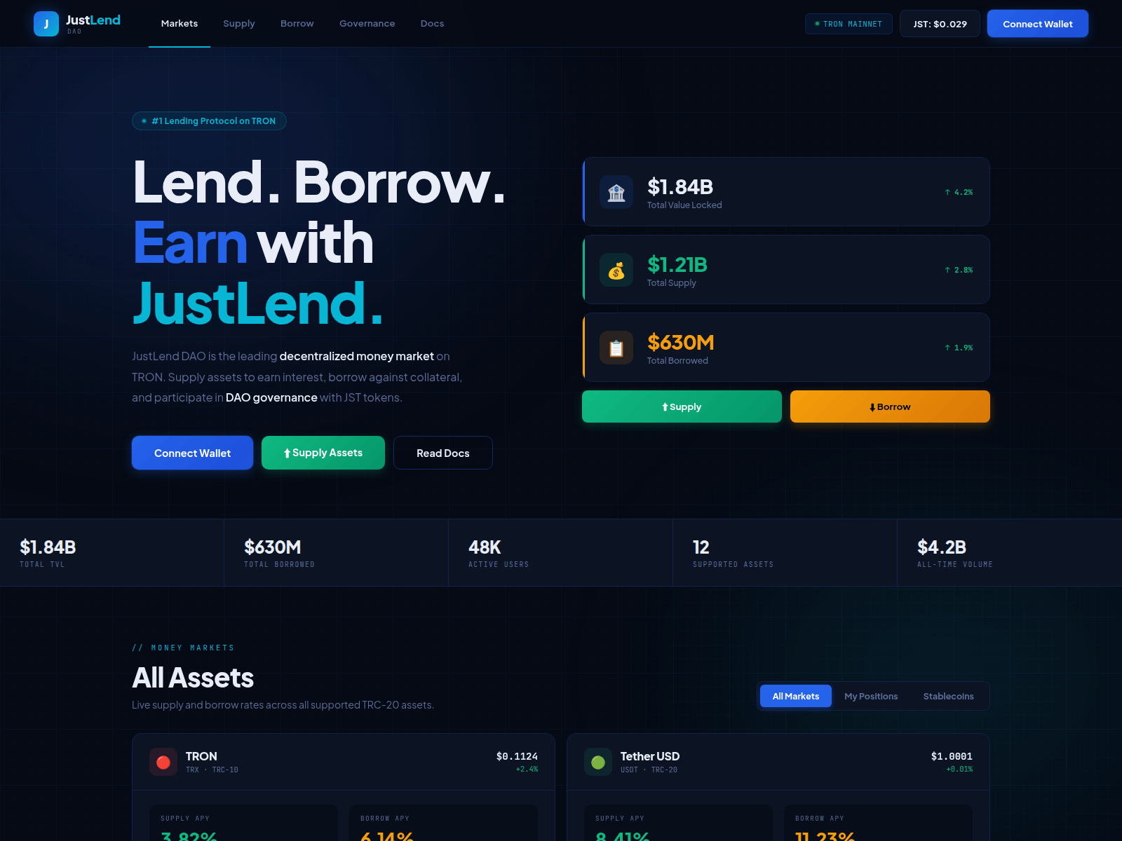 Screenshot of trx-justlend.shop