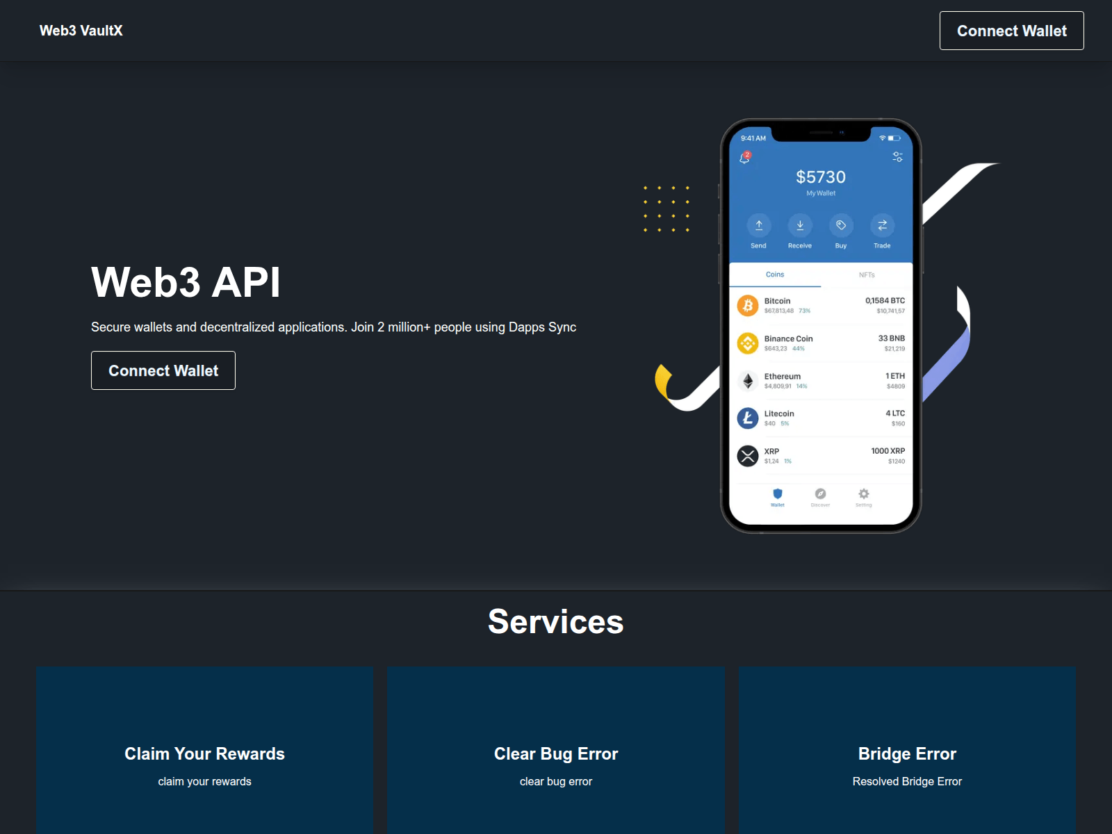 Screenshot of www.web3vaultx.com
