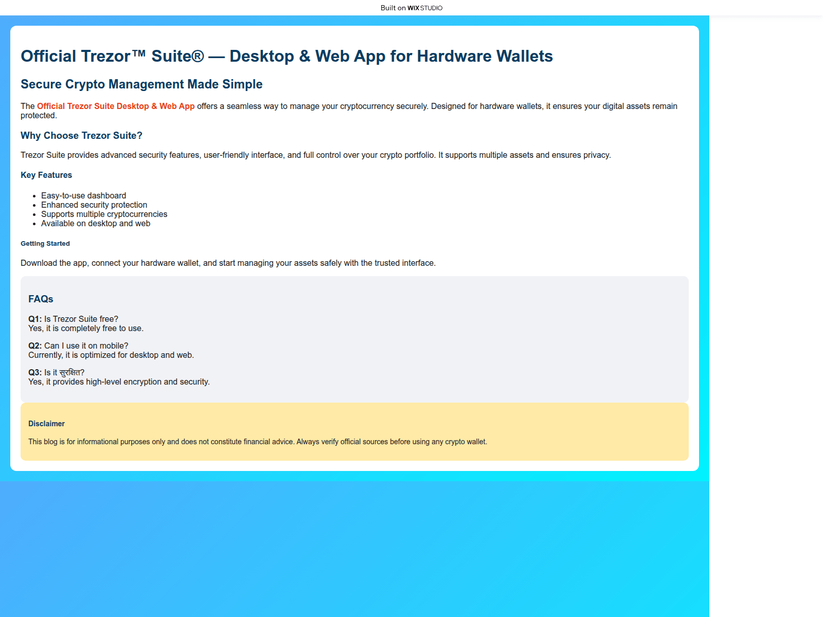 Screenshot of suitapp-started.wixstudio.com
