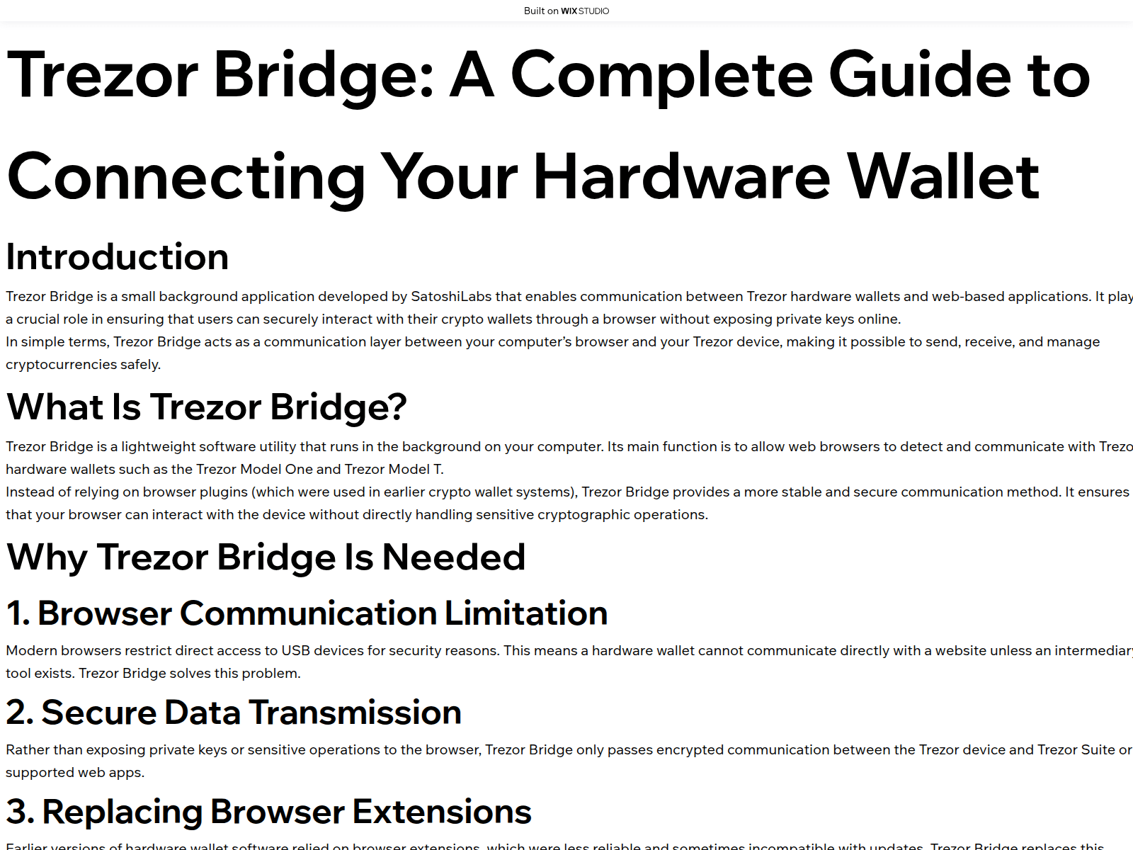 Screenshot of profile-bridge.wixstudio.com