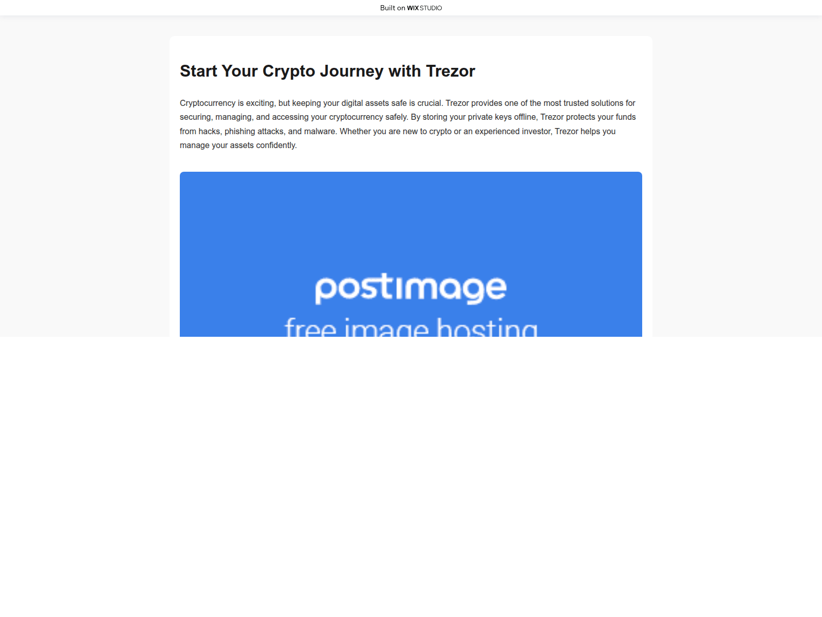 Screenshot of trezerstartio.wixstudio.com