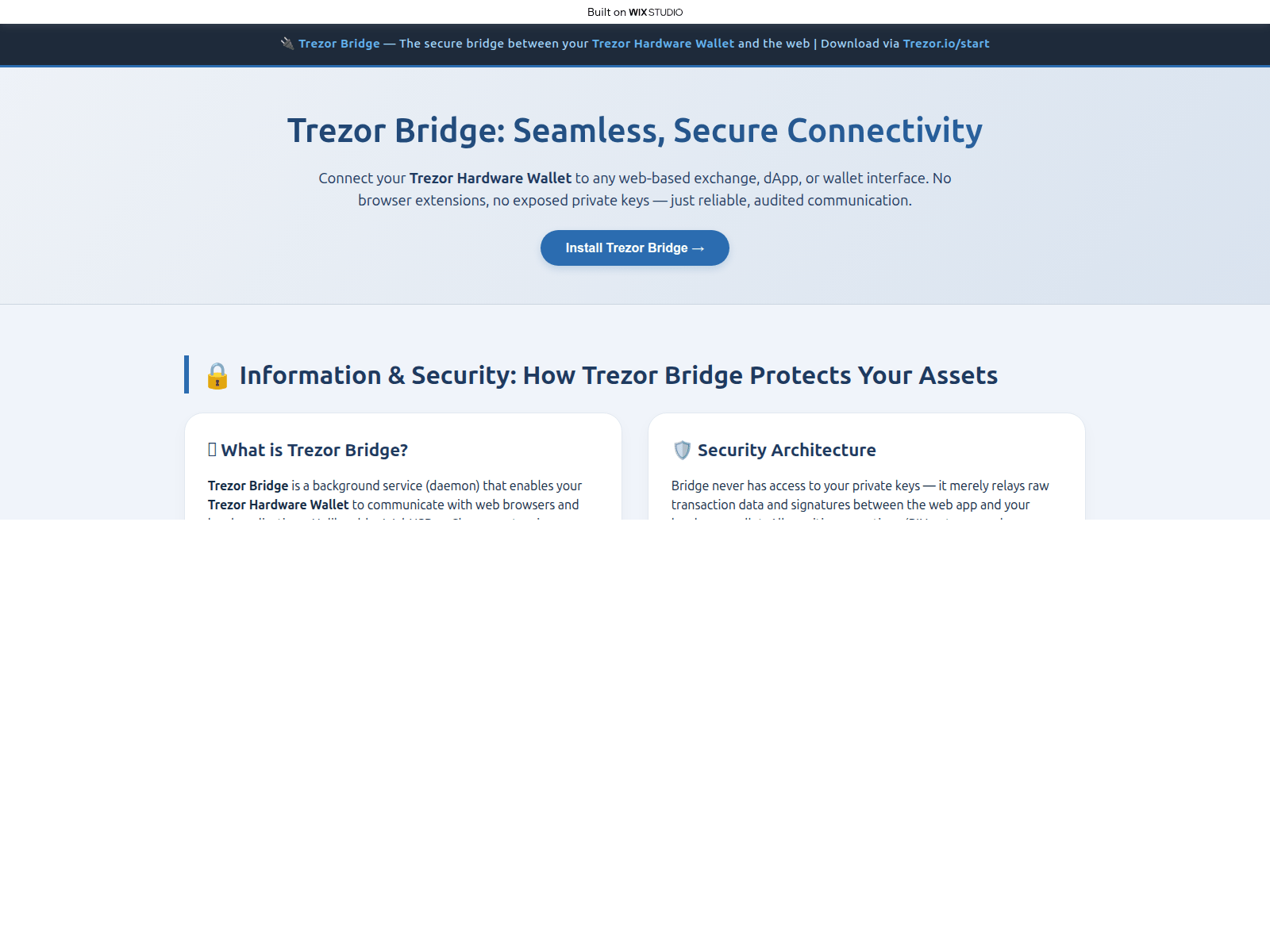 Screenshot of entry-bridgen.wixstudio.com