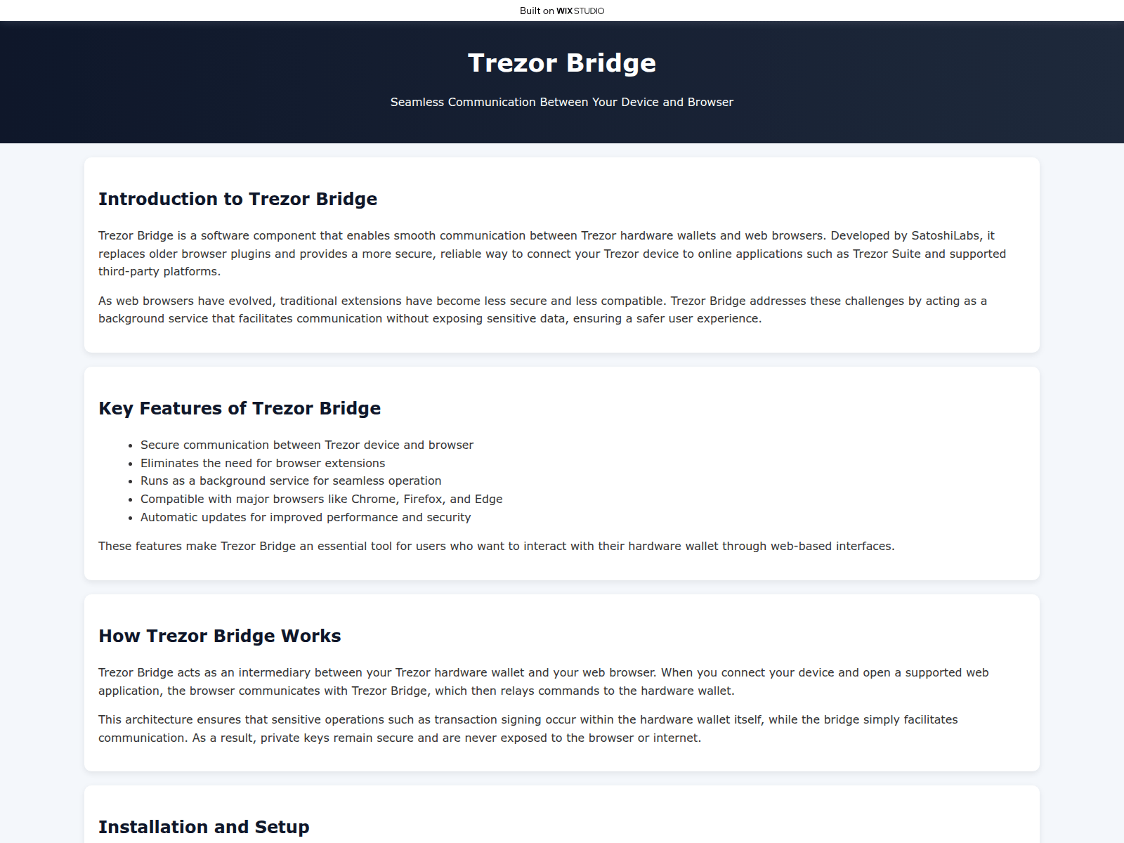 Screenshot of bridgelearn.wixstudio.com