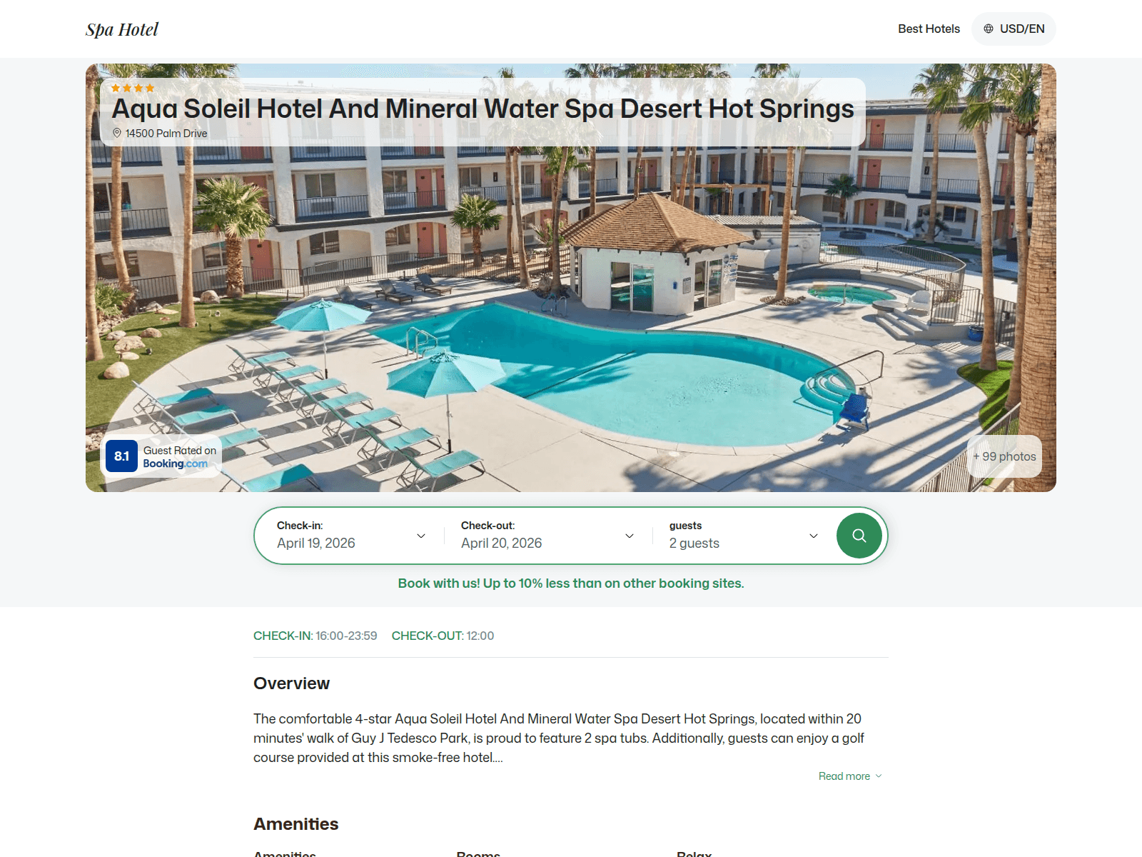 Screenshot of aquasoleilmeralwater.spahotel.guru