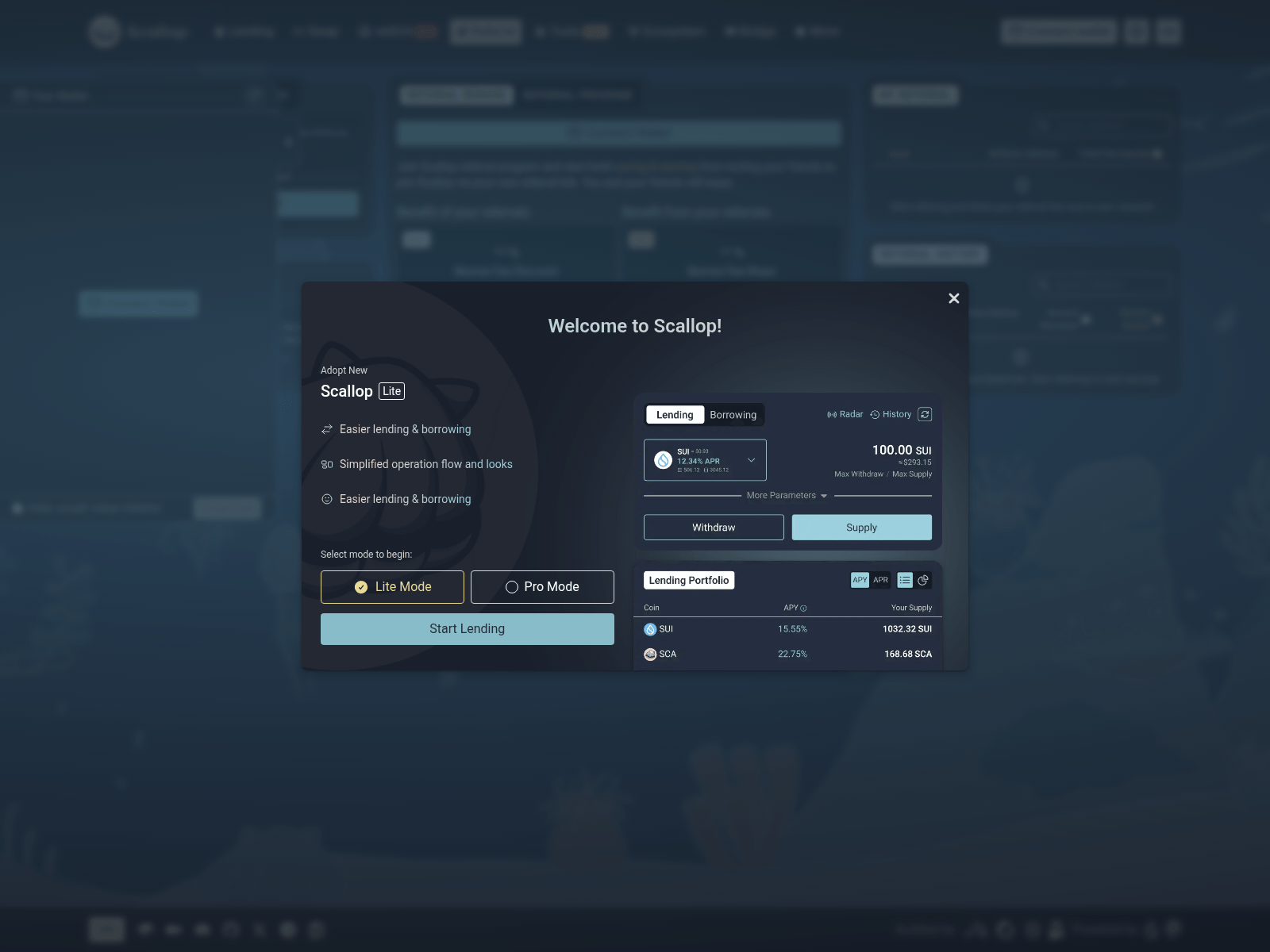 Screenshot of sui-scallop-dapp-eyrfy5vjr-scallop-team.vercel.app
