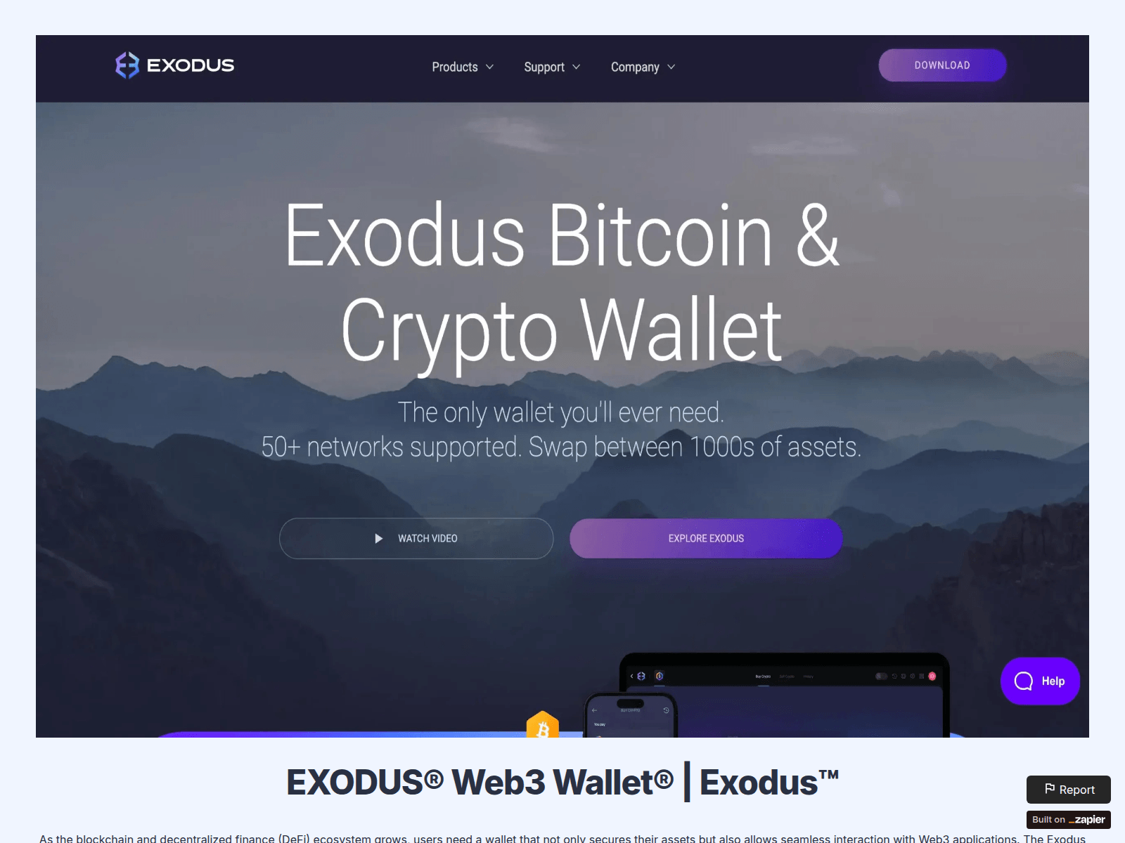 Screenshot of exxodus-support.zapier.app
