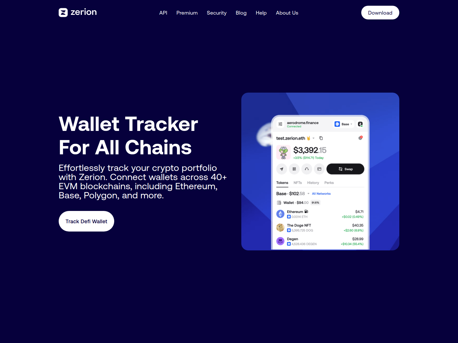 Screenshot of zerionswallet.web.app
