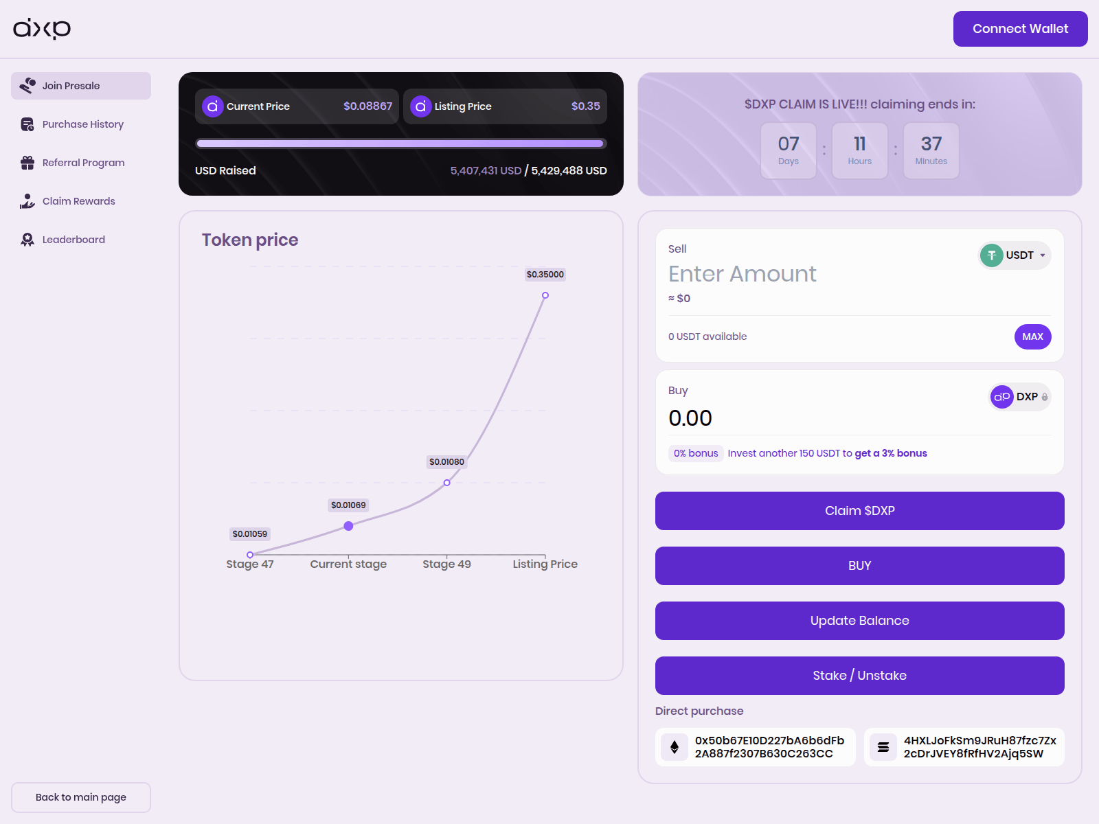 Screenshot of dexrpcoin.pages.dev