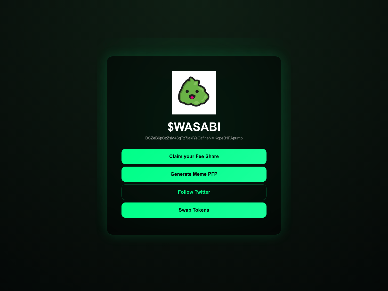 Screenshot of wasabicoin.lol
