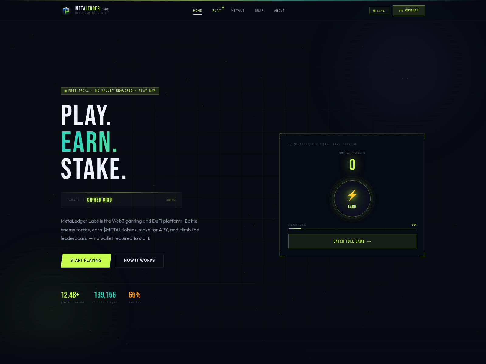 Screenshot of demo.metaledgerlabs.com