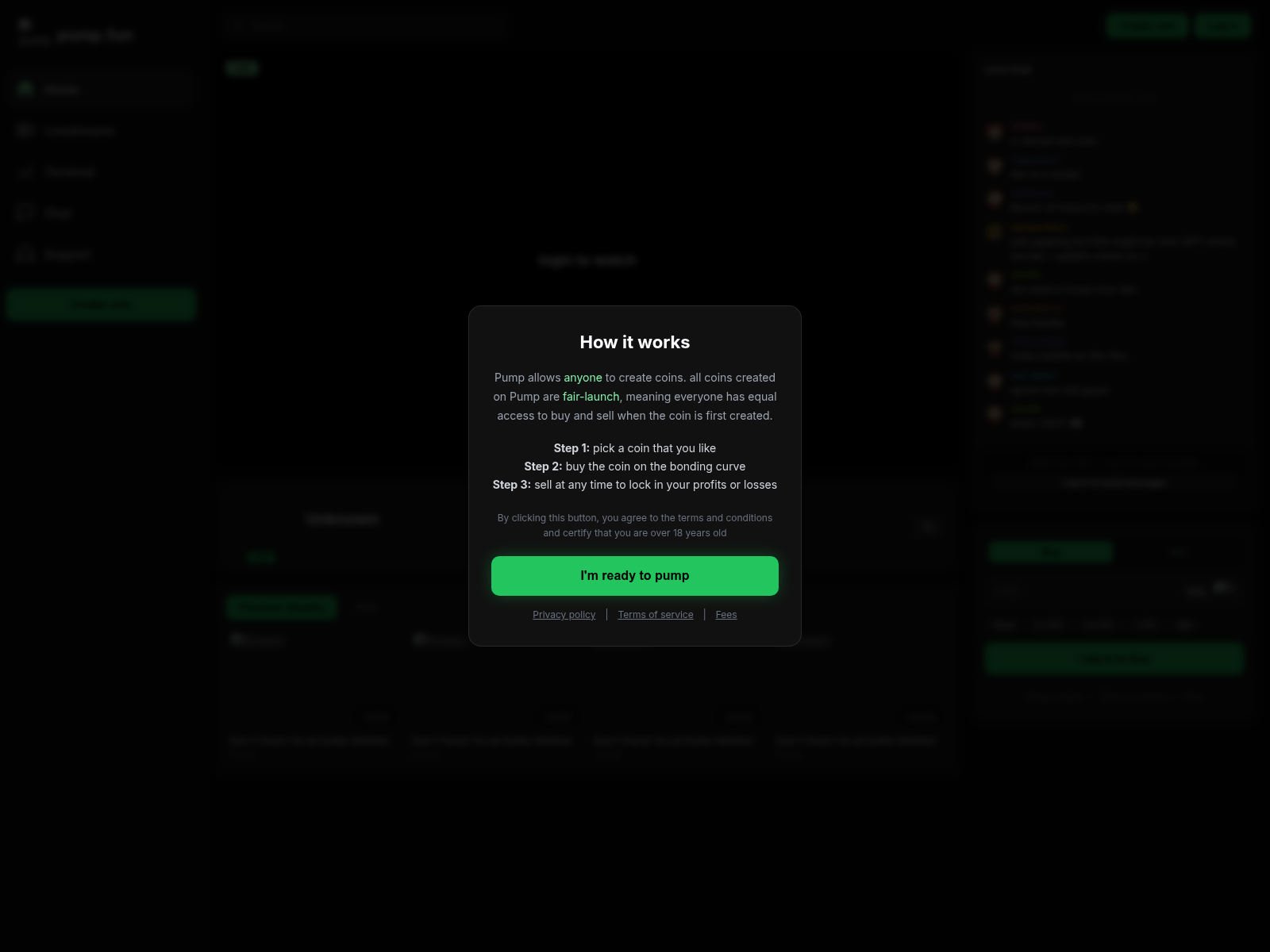 Screenshot of pumbl.fun