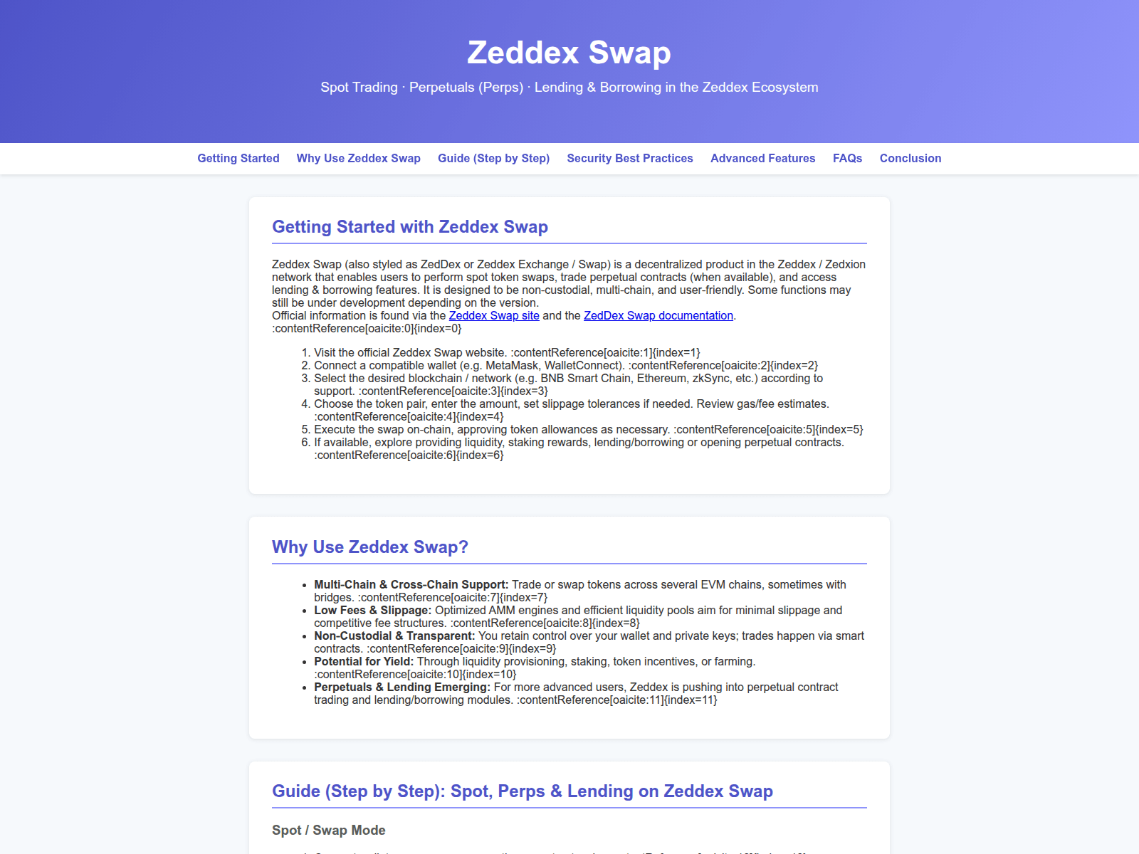 Screenshot of official-zeddex-swap.pages.dev