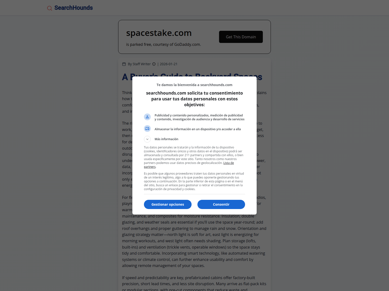 Screenshot of spacestake.com