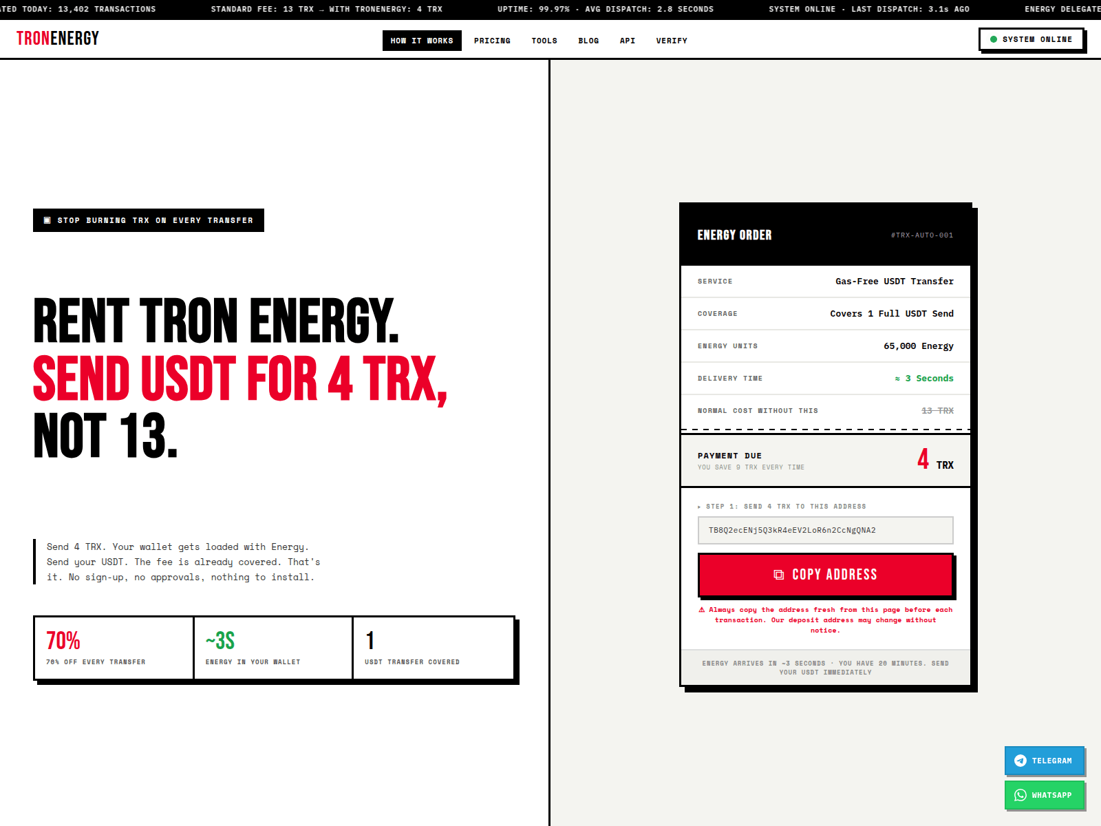 Screenshot of tronnrg.com