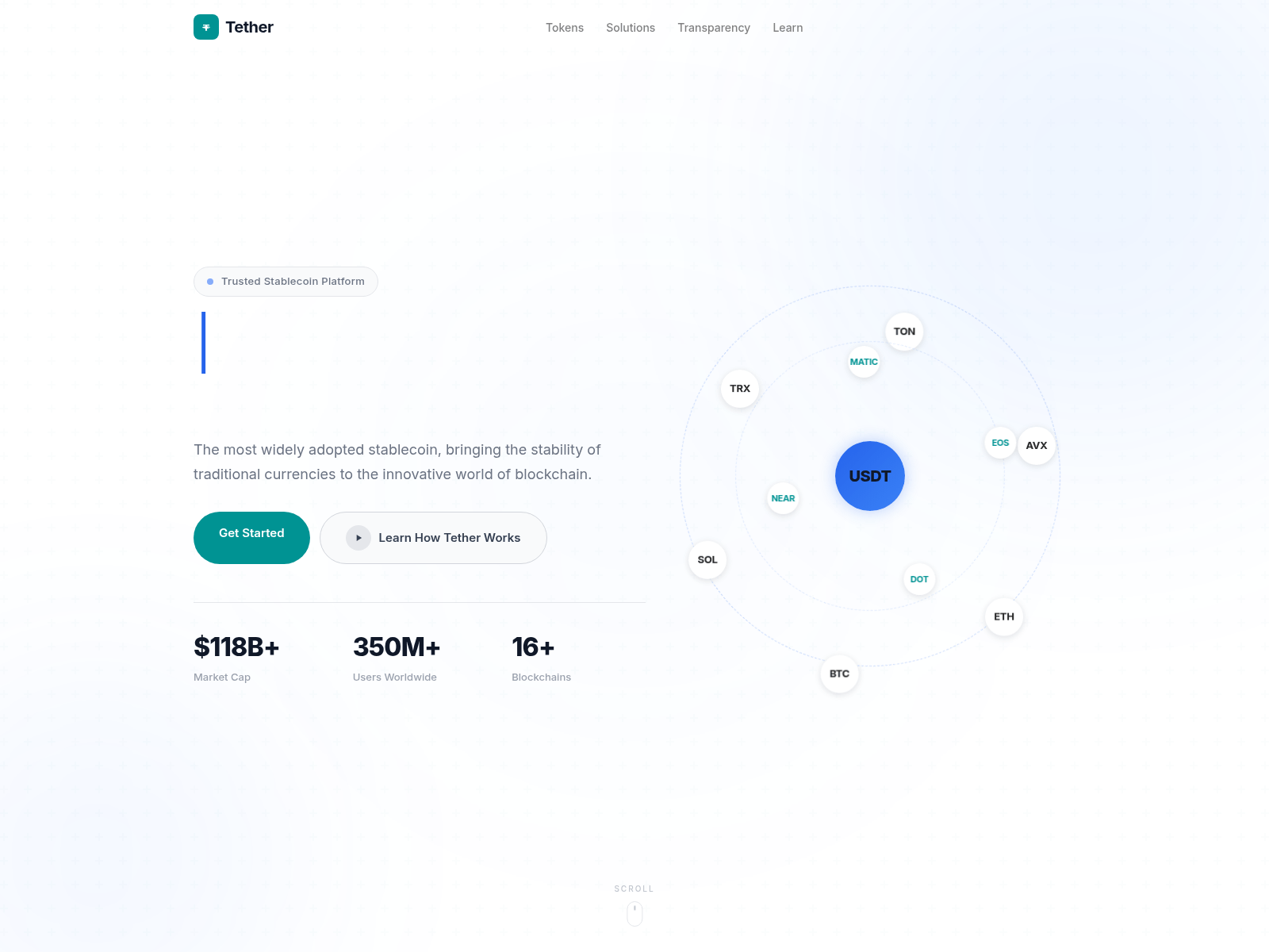 Screenshot of tether.ceo