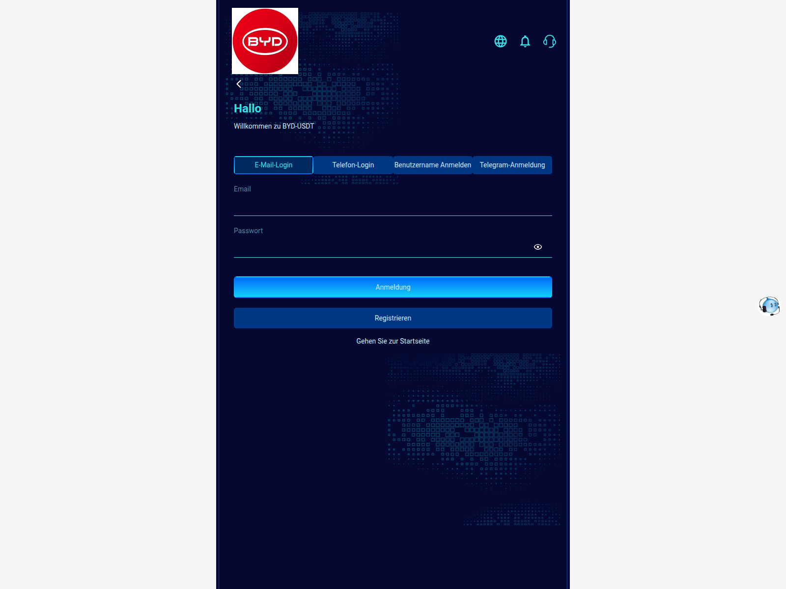 Screenshot of byd-usdt.cam