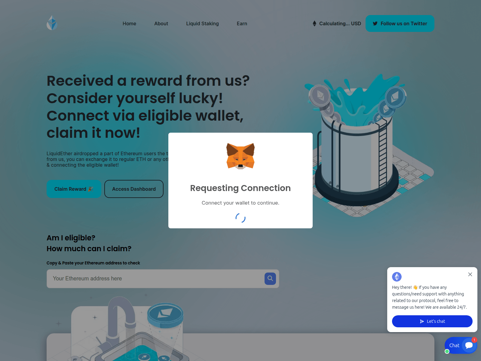 Screenshot of rewardsclaimpage.pages.dev