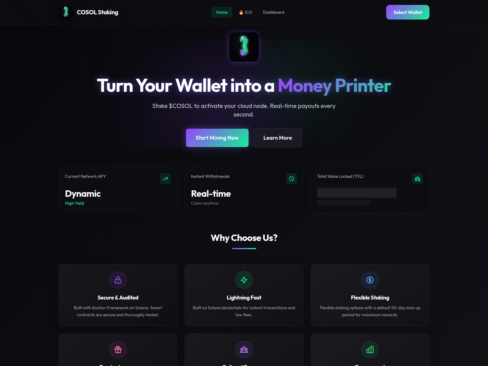 Screenshot of stake.createonsol.com