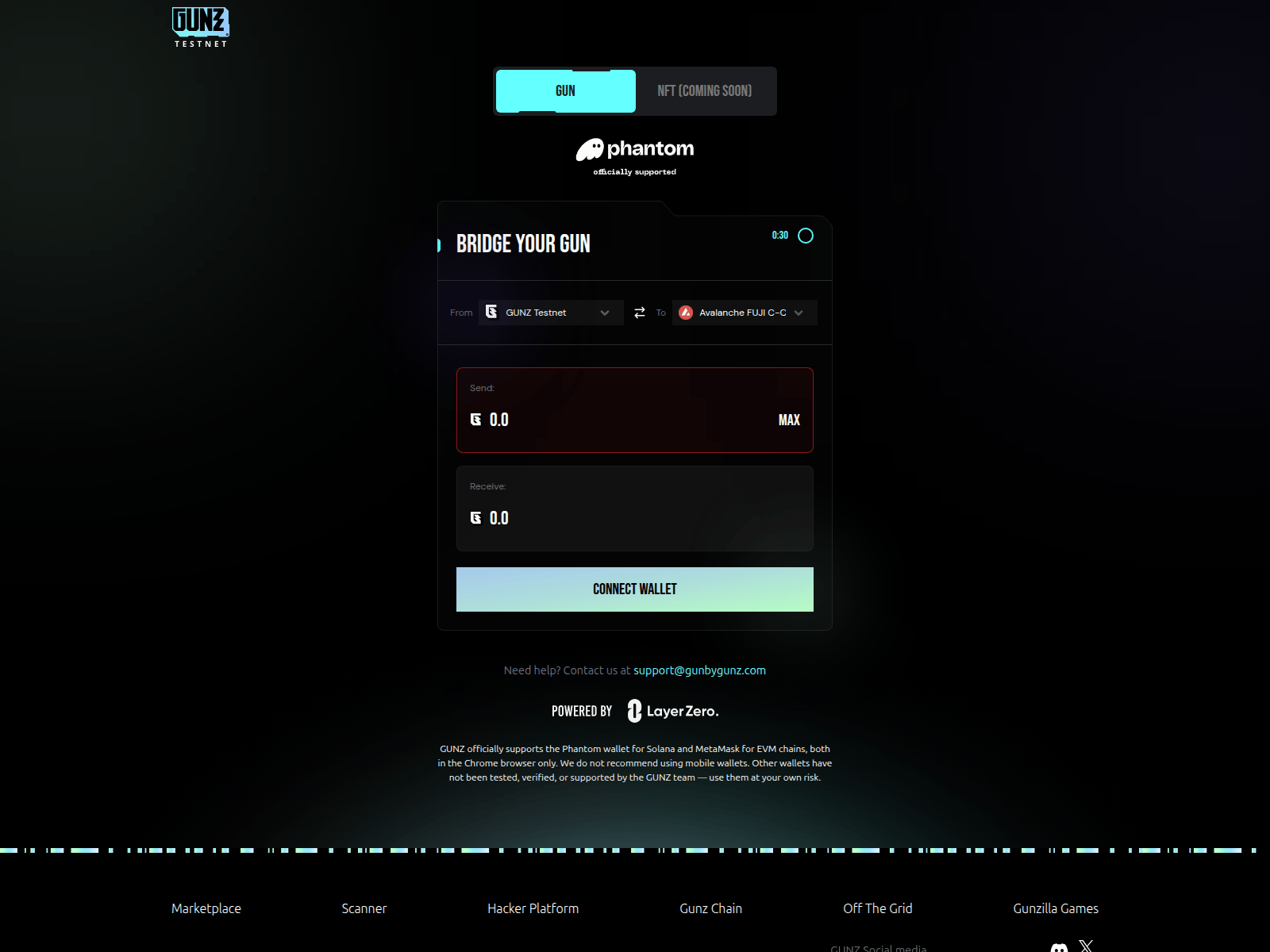 Screenshot of base-bridge.gunz.dev