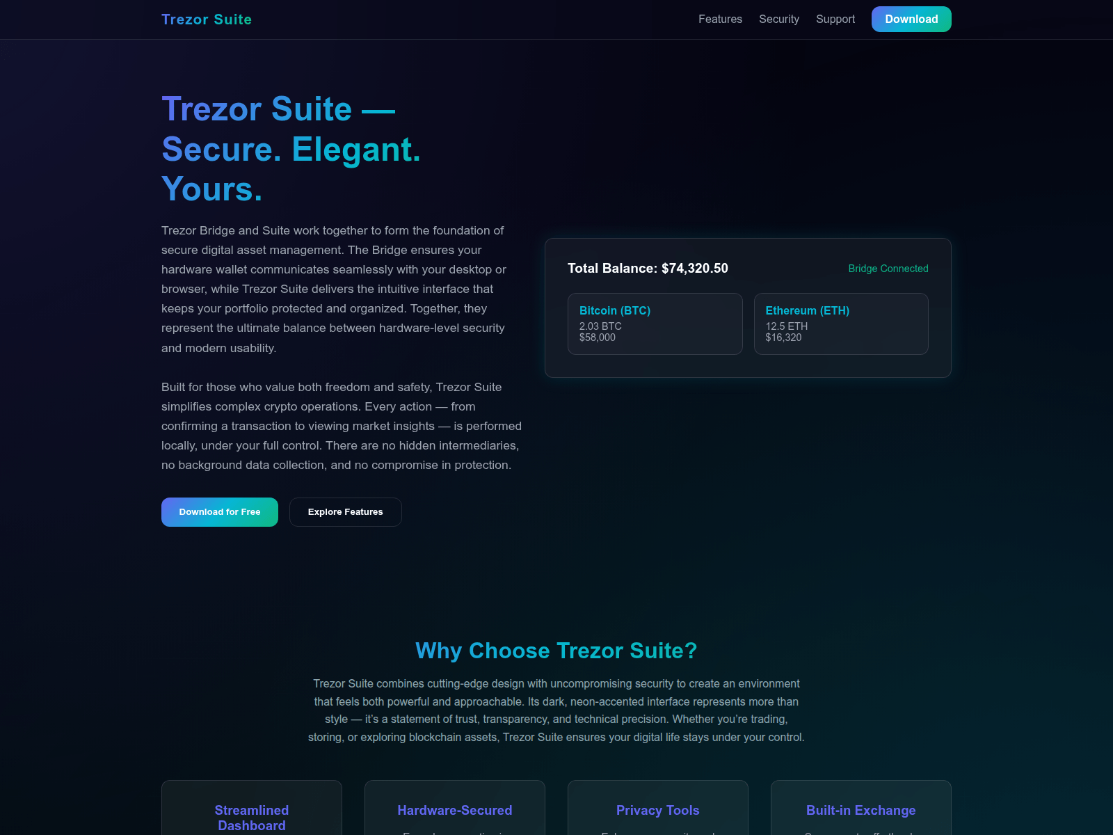 Screenshot of tezor-bridge.pages.dev
