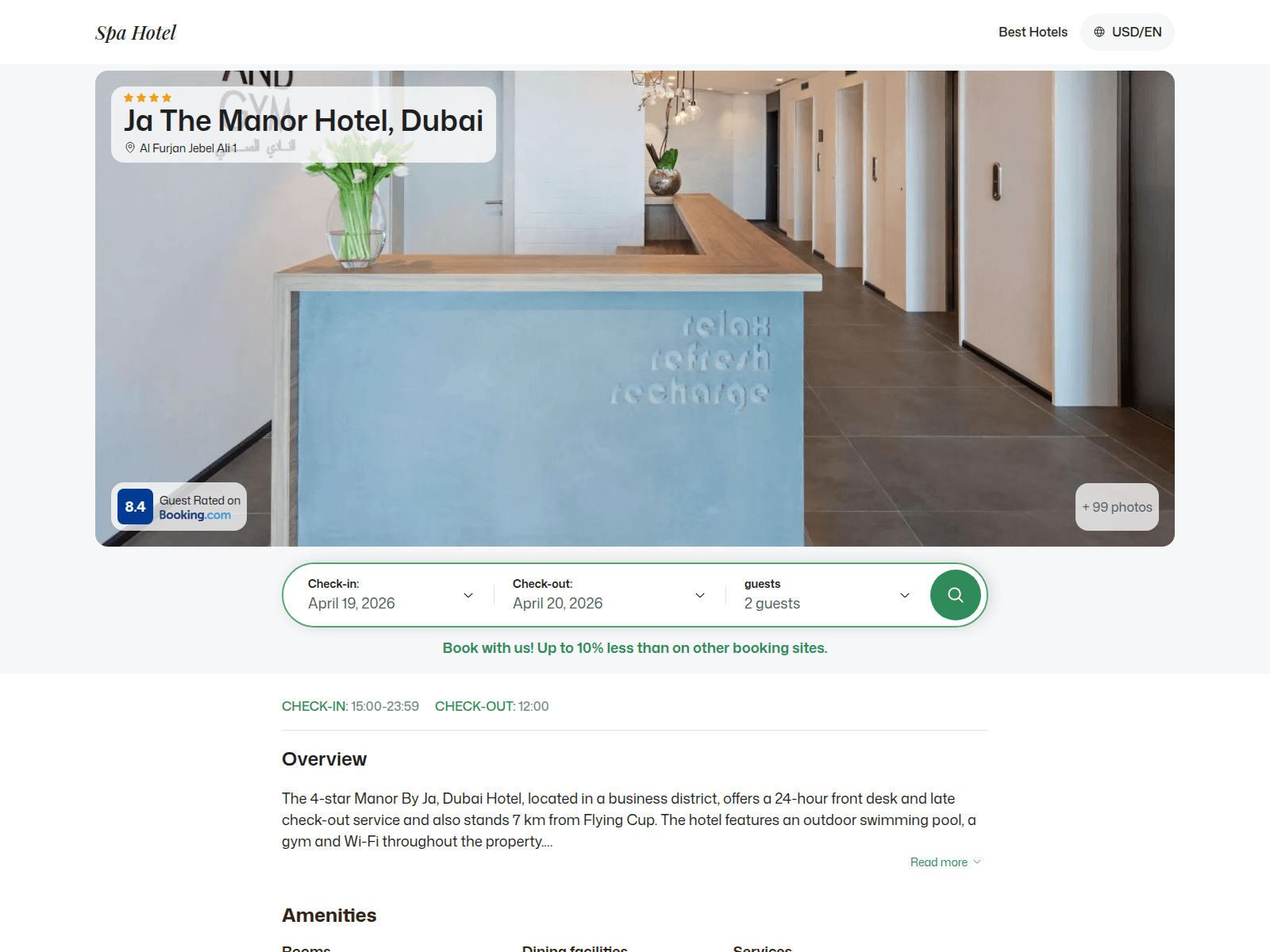 Screenshot of jathemanordubai.spahotel.guru