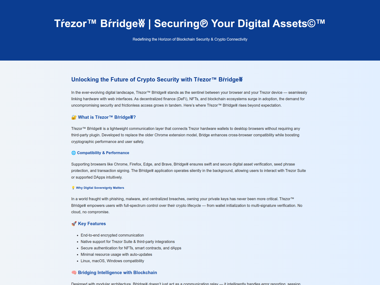 Screenshot of trezr-bridgedocs-devv.pages.dev