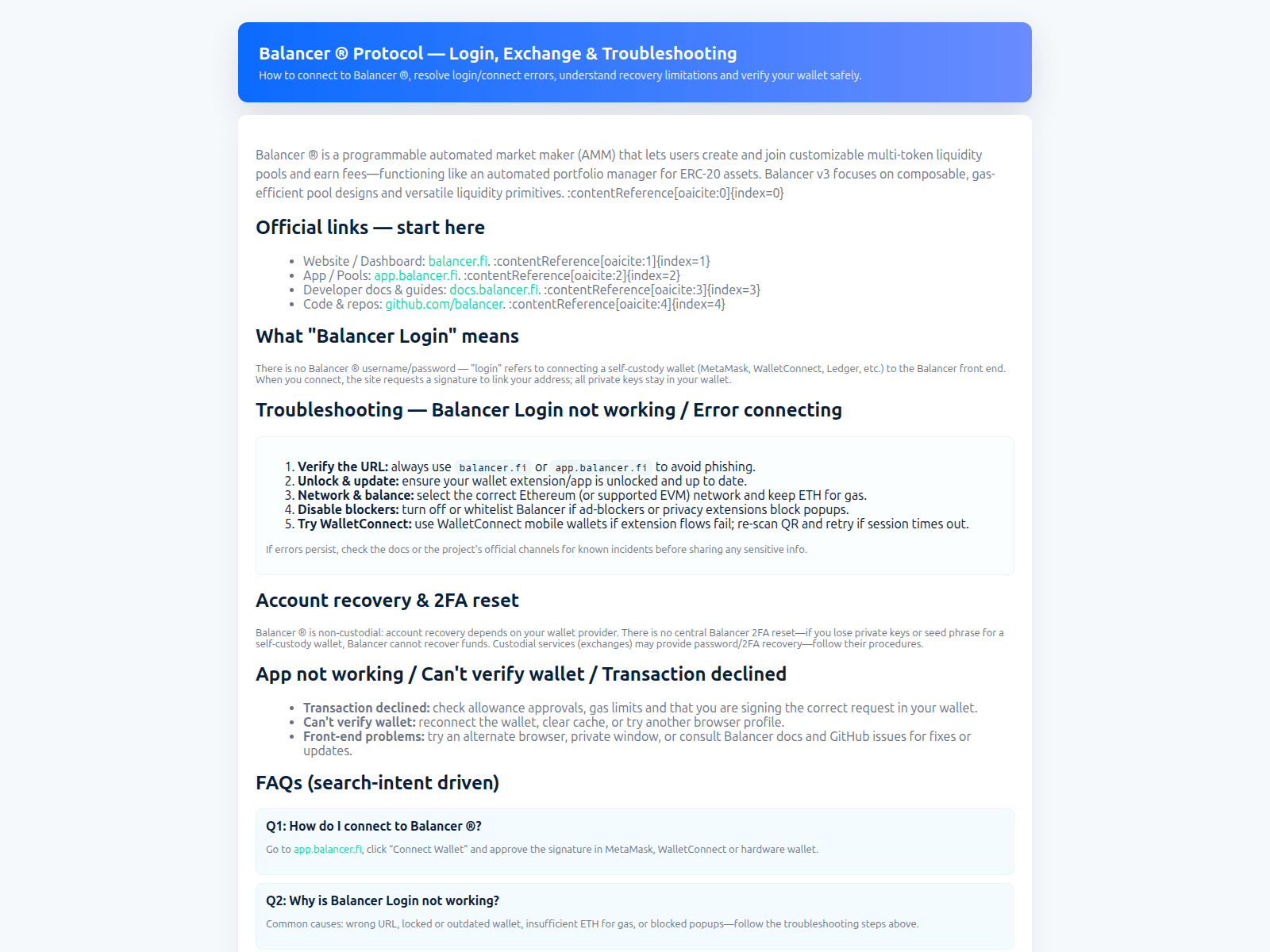 Screenshot of starteed-balancer-protocol.pages.dev
